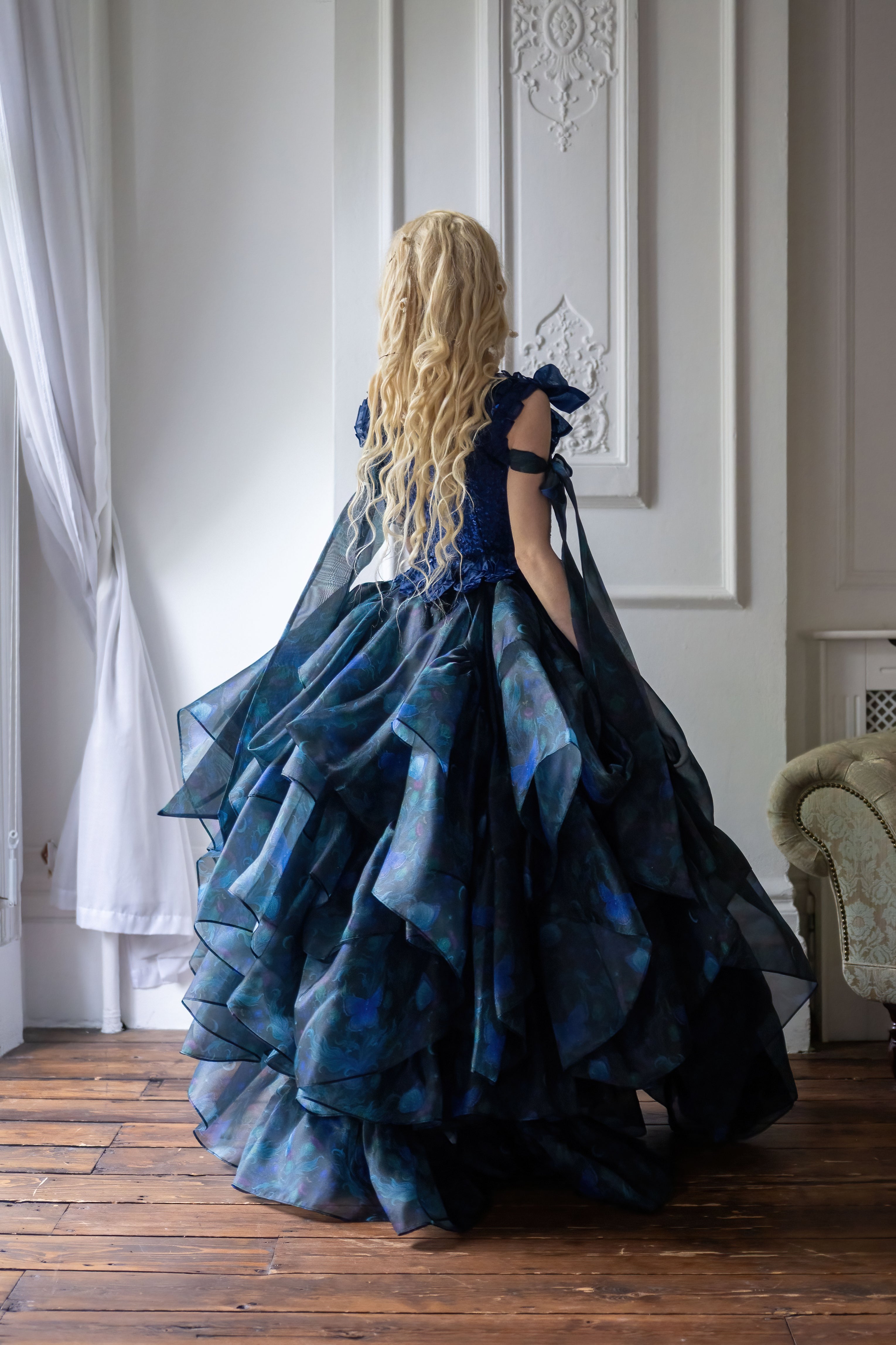 Blue Morpho Pompadour Corset