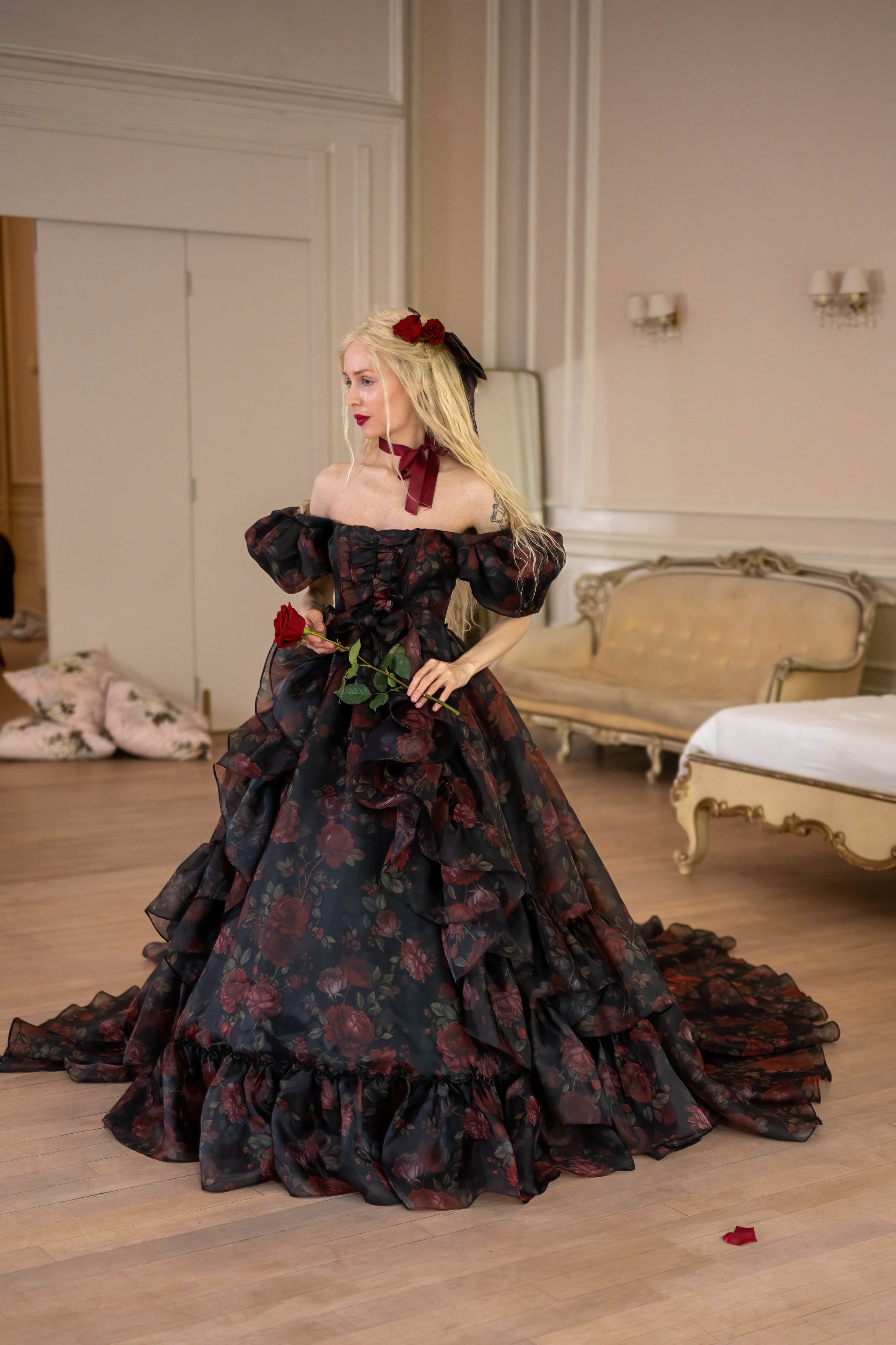 Dark Romance Antoinette Train Gown