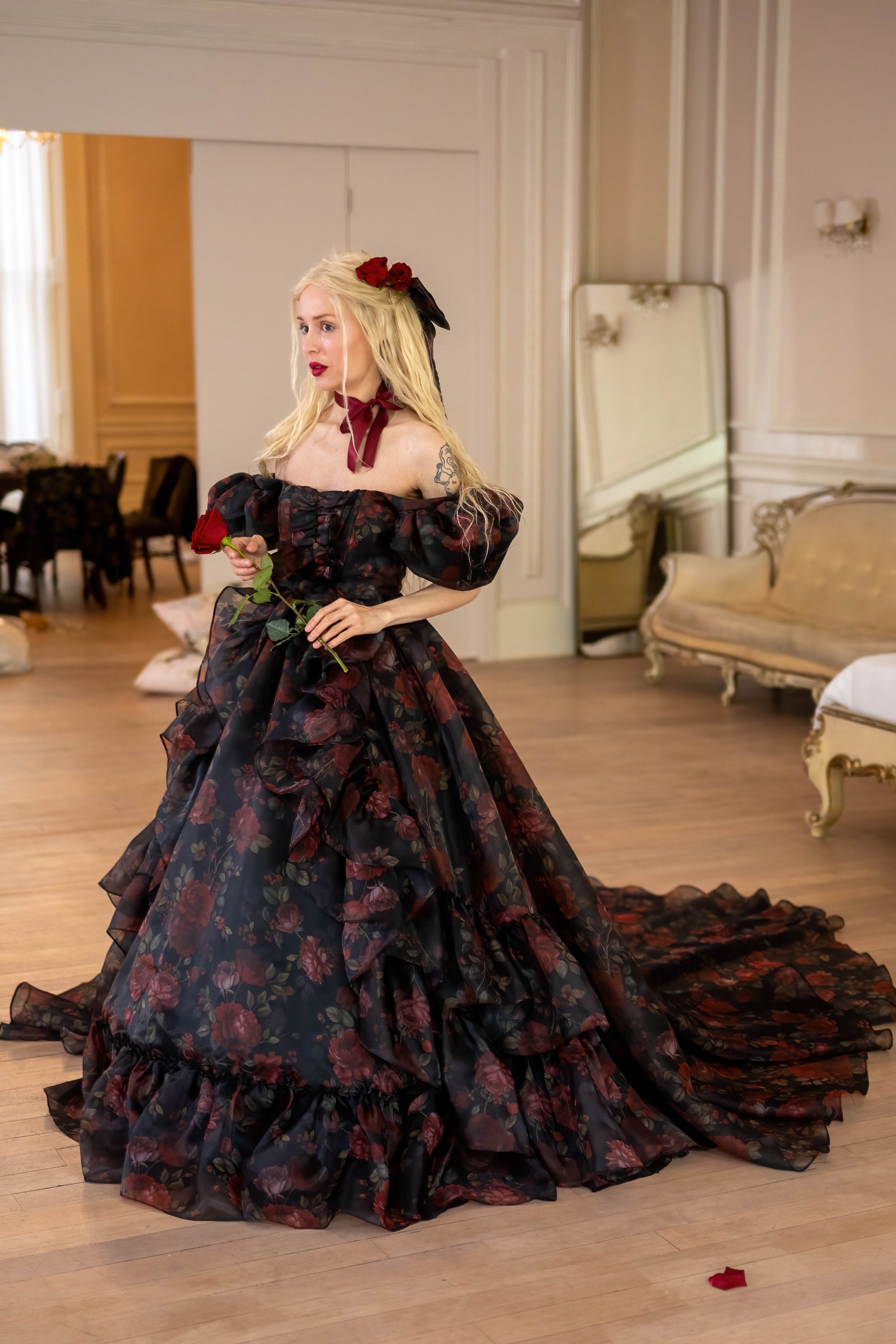 Dark Romance Antoinette Train Gown