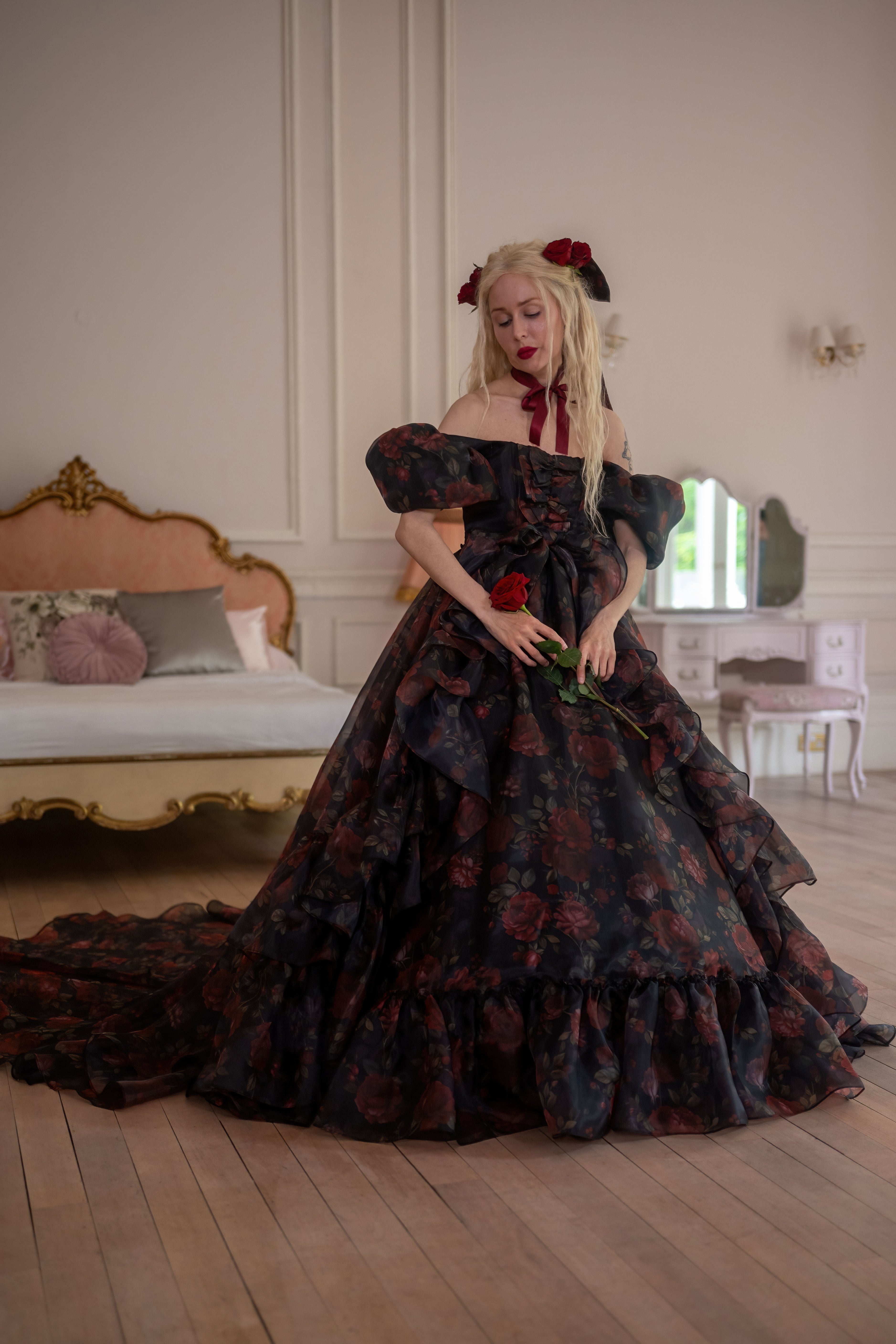 Dark Romance Antoinette Train Gown