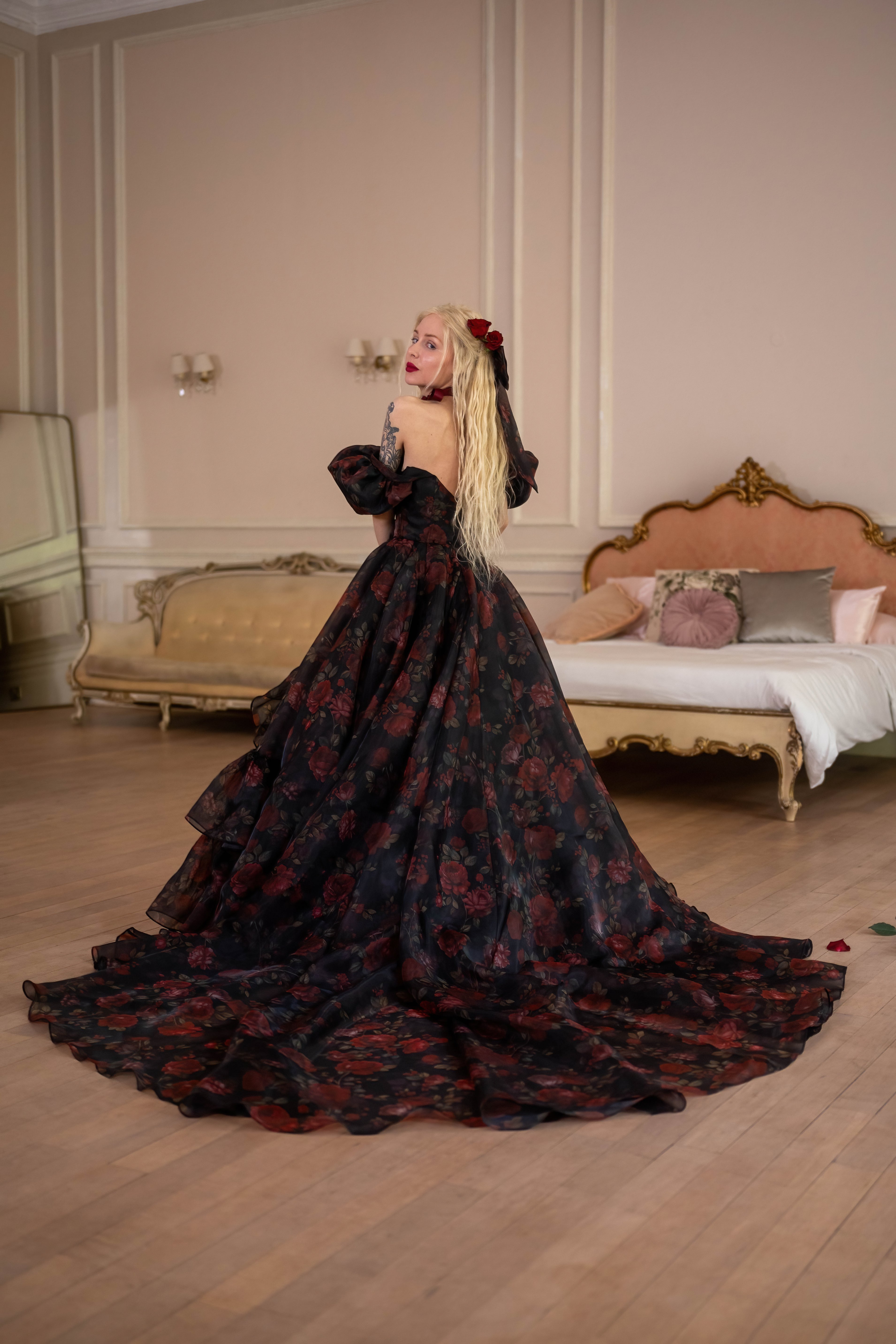 Dark Romance Antoinette Train Gown