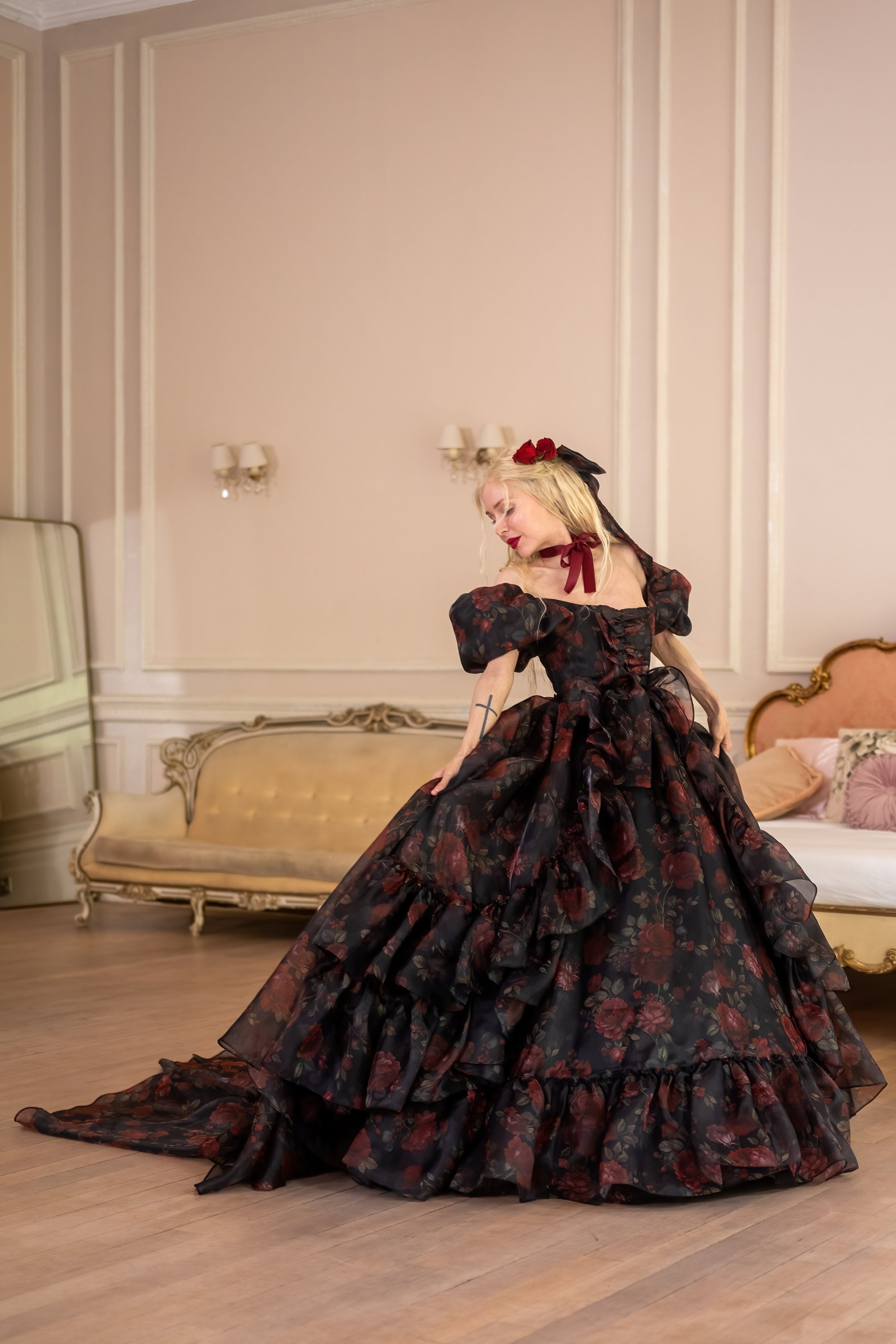 Dark Romance Antoinette Train Gown