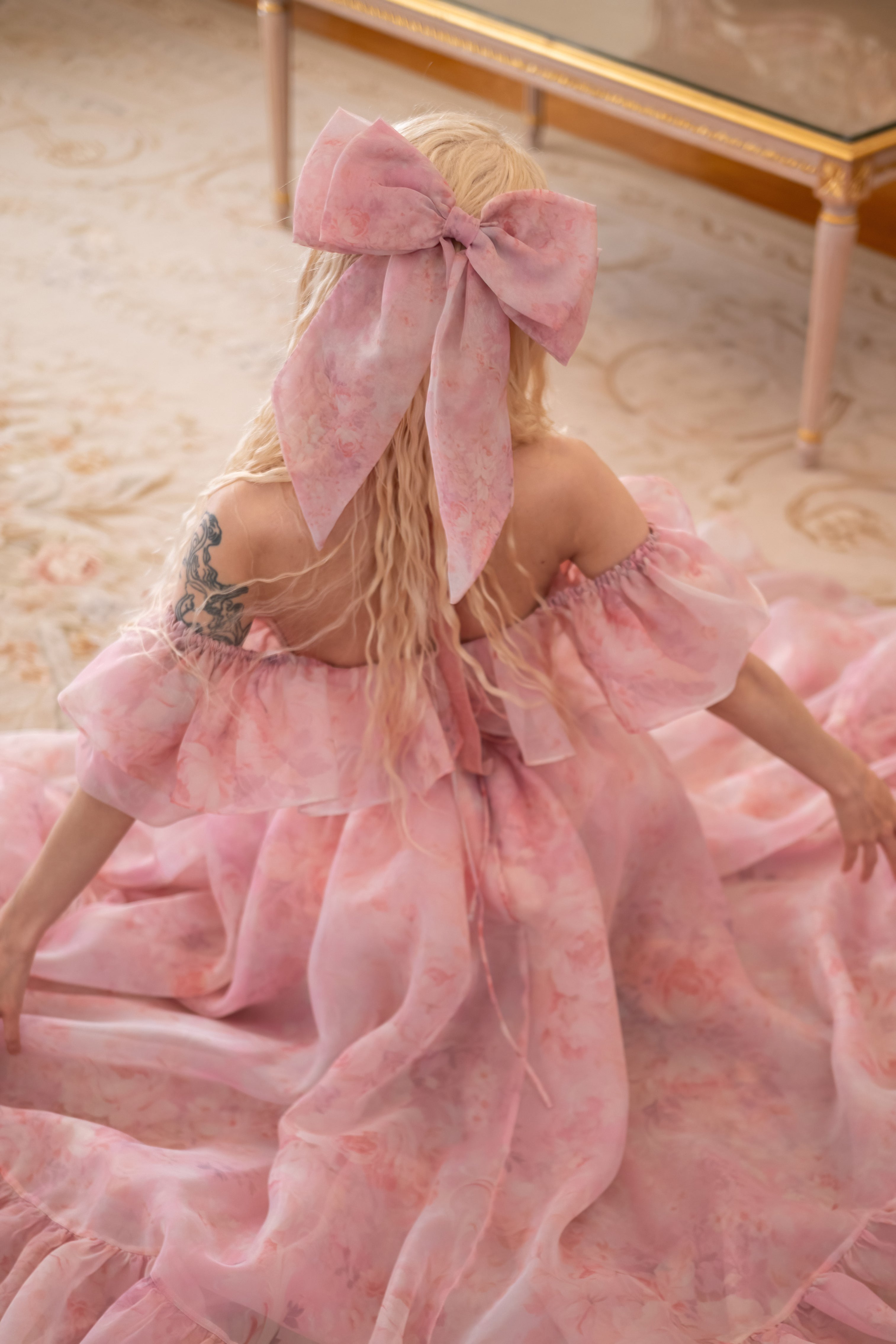 Fantasy Rose Cascading Gown