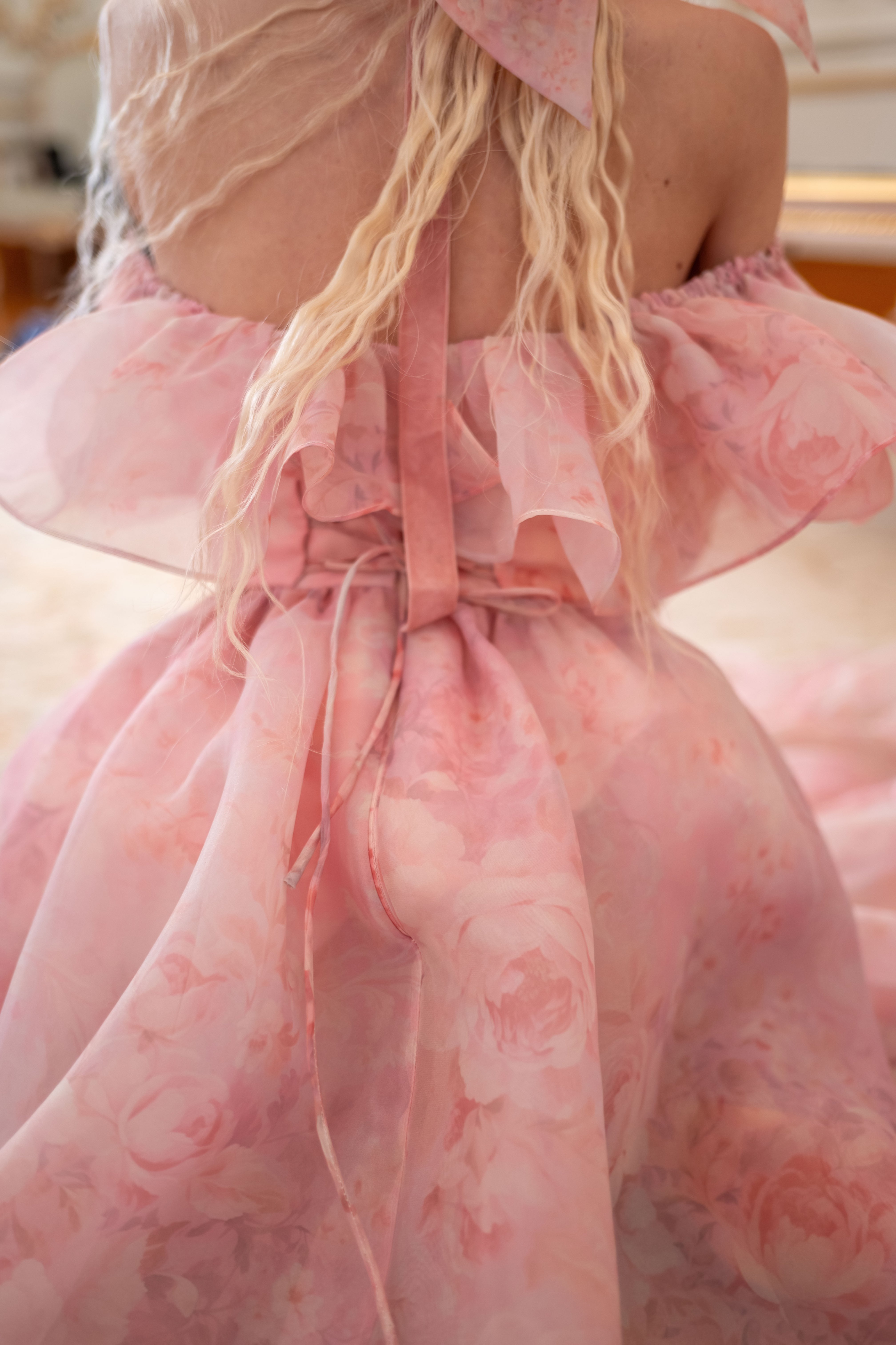 Fantasy Rose Cascading Gown