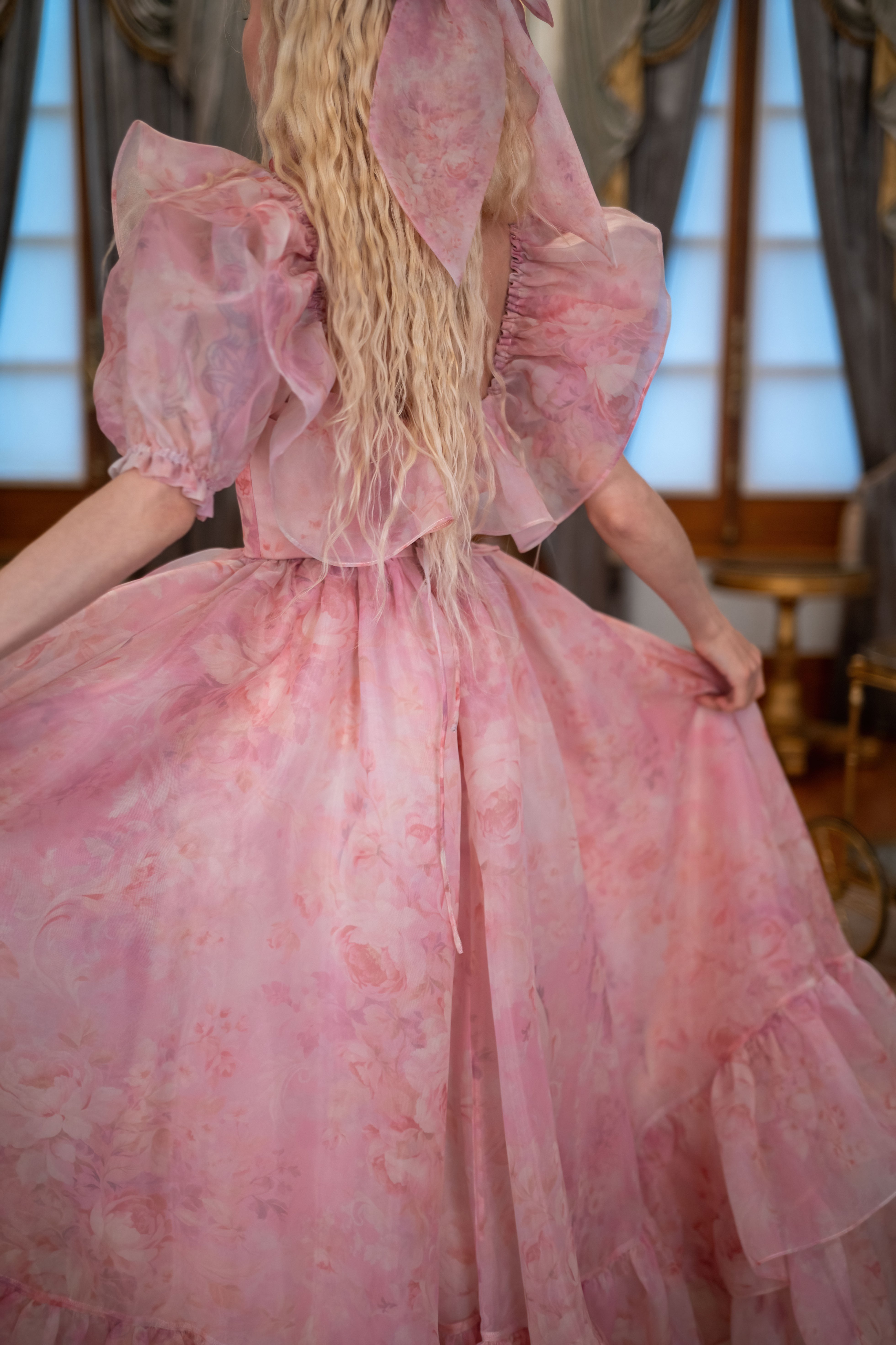 Fantasy Rose Cascading Gown