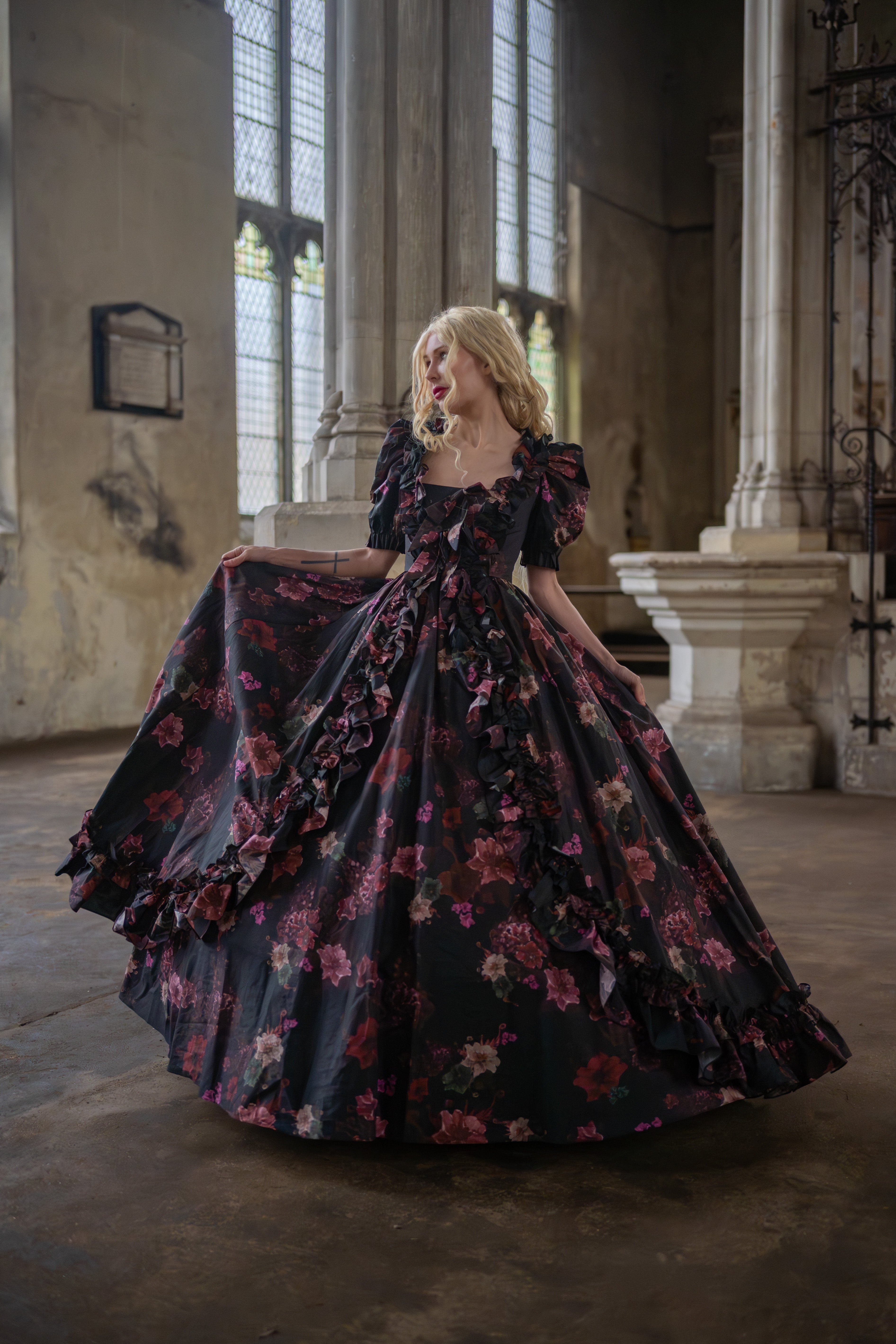 Ghostly Blooms Duchess Gown