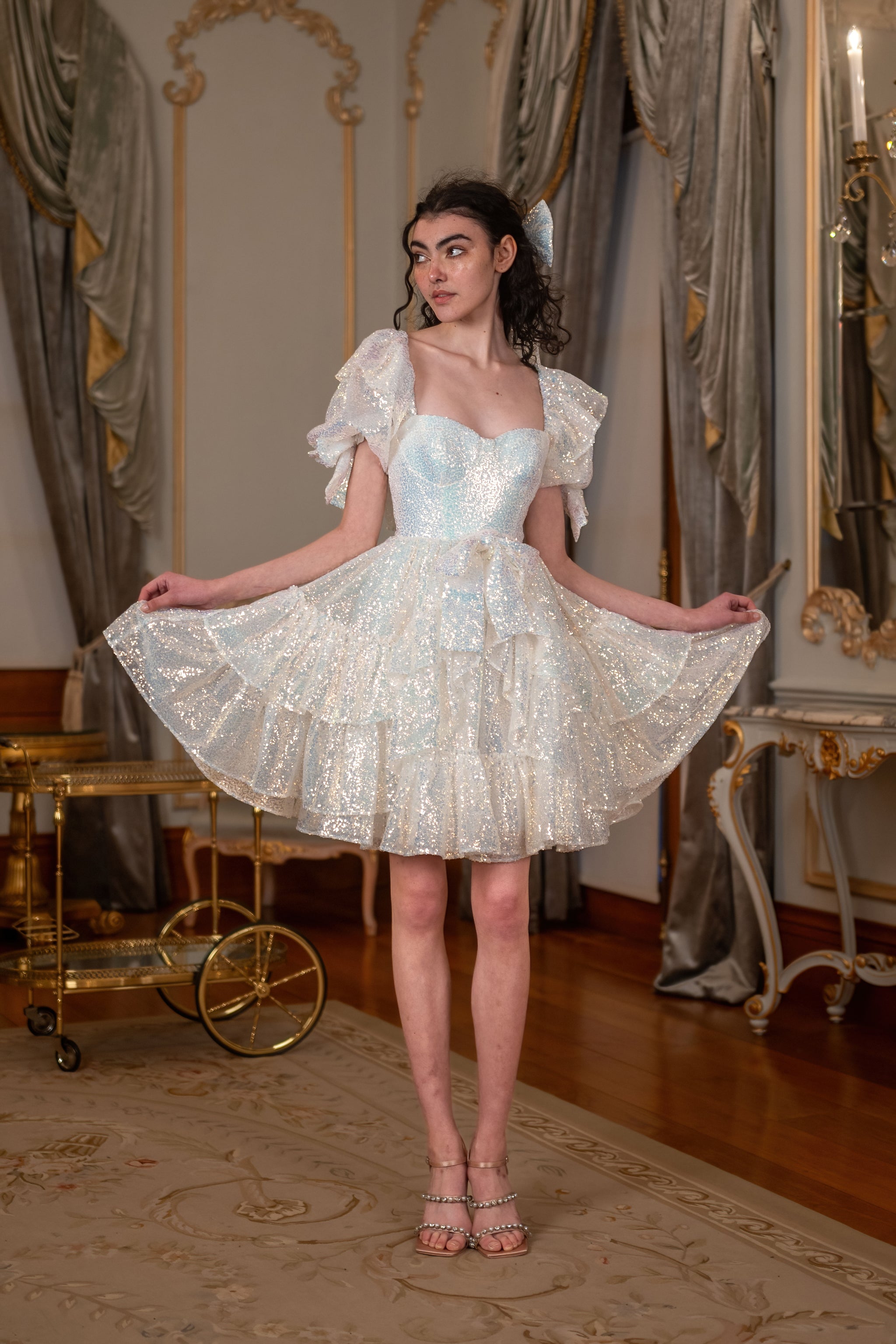lady of lorien dress Bridal, but otherworldly , Wearing the Lady of Lorien Rossetti Gown in exquisite shimmering sequins , , #fancifuldoll #fancifullyeverafter , #ballgown #fairytale #bridalgown #weddingdress