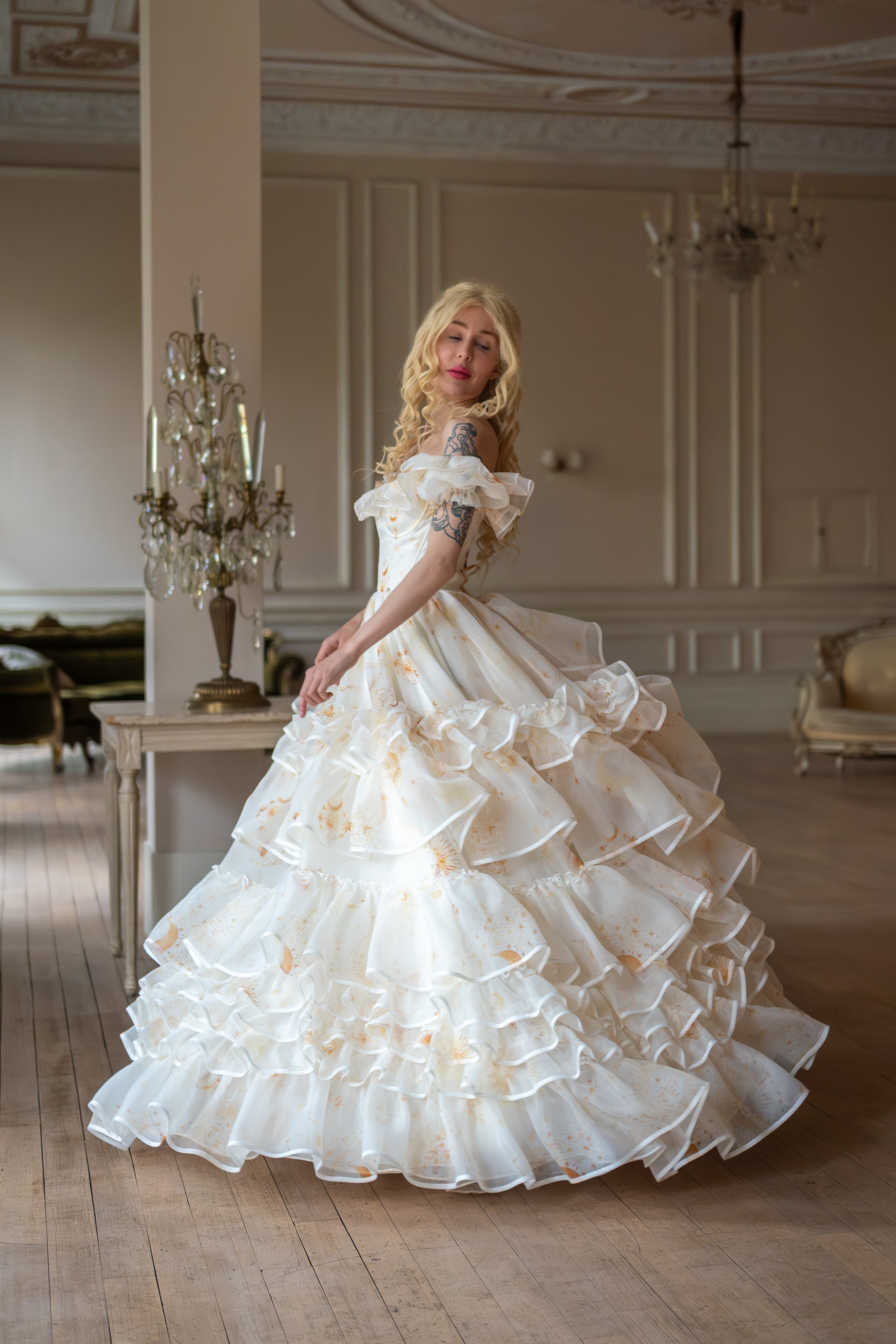 Lunaire Veil Opera Gown
