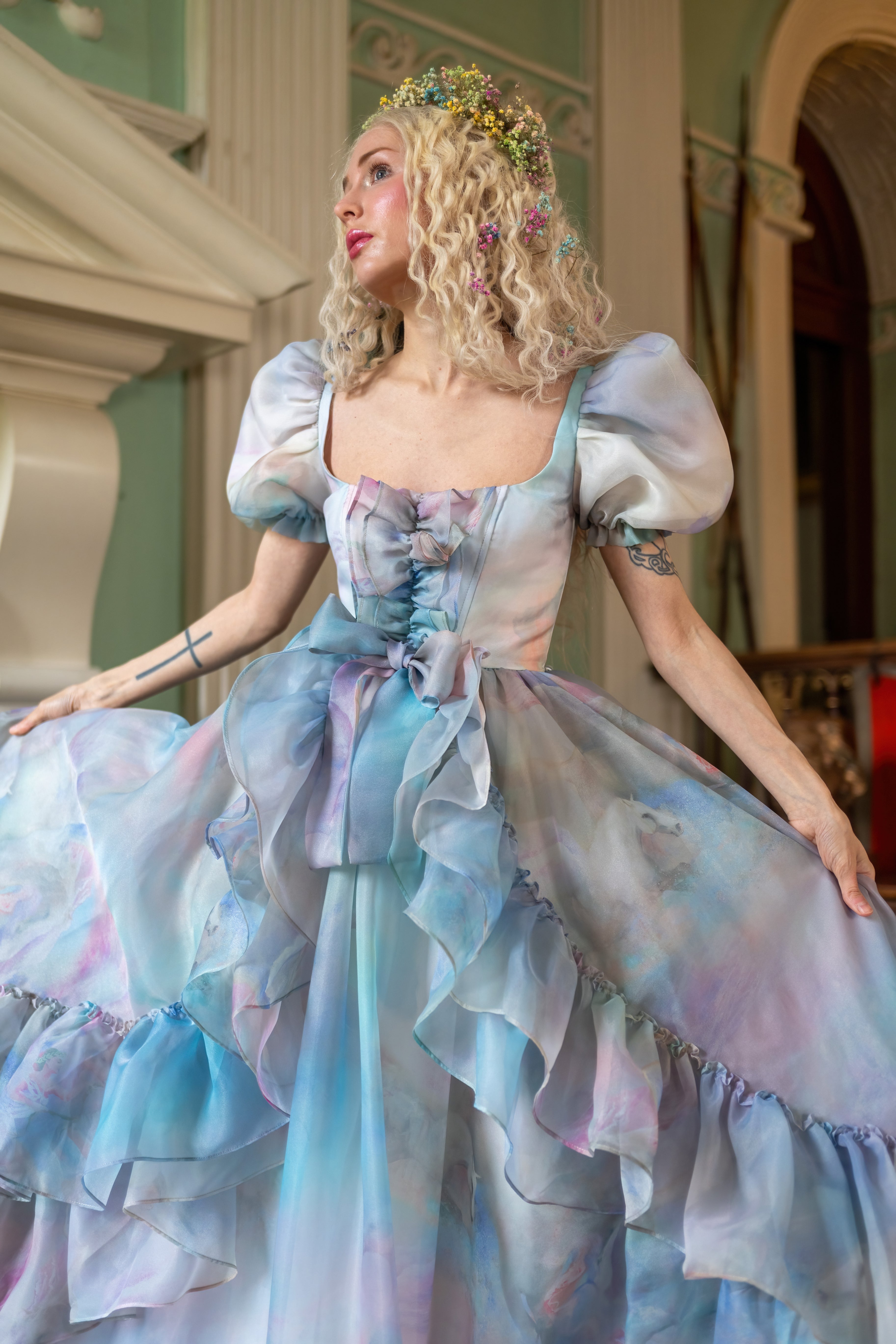 Pegasus Rising Antoinette Gown with Train