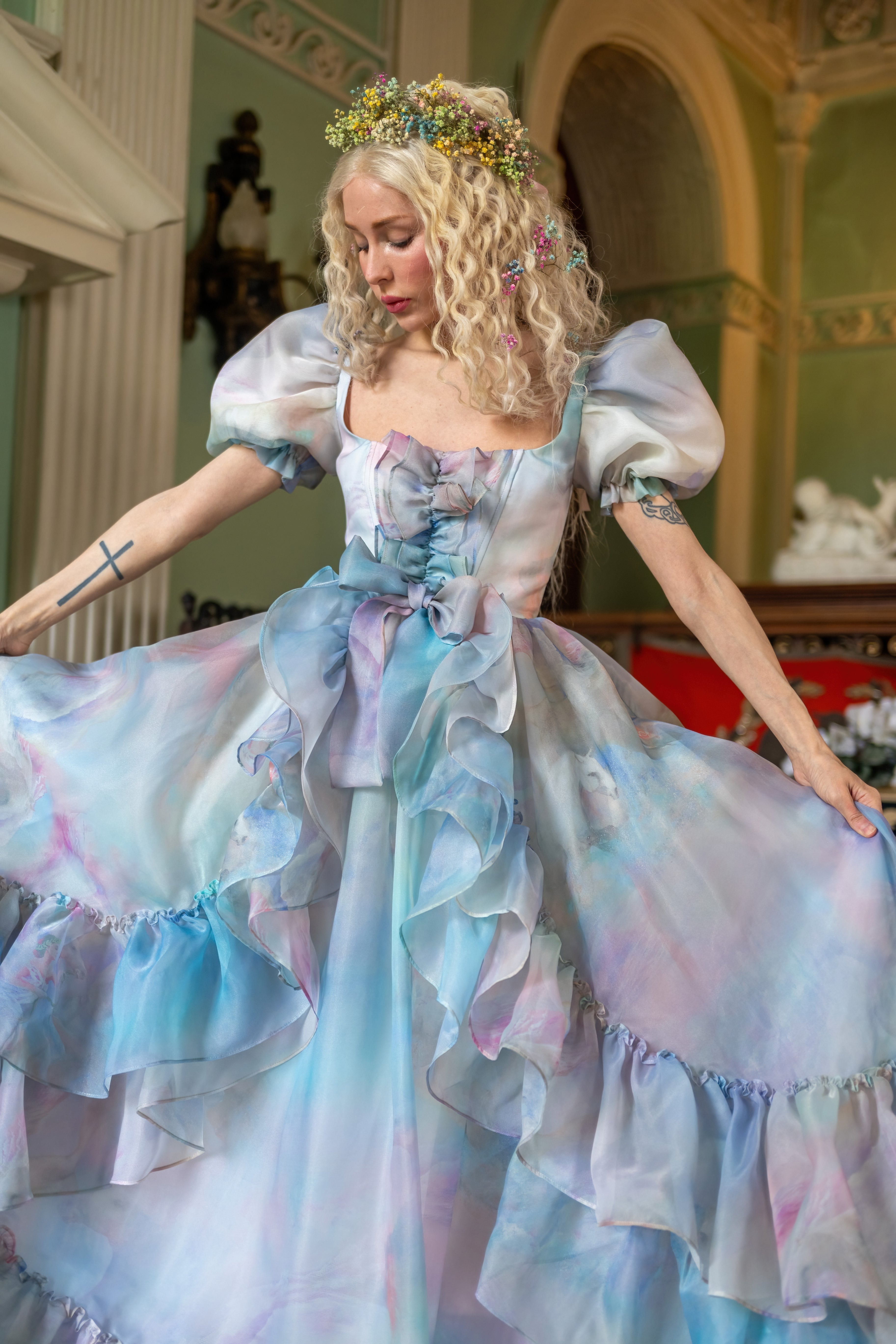 Pegasus Rising Antoinette Gown with Train