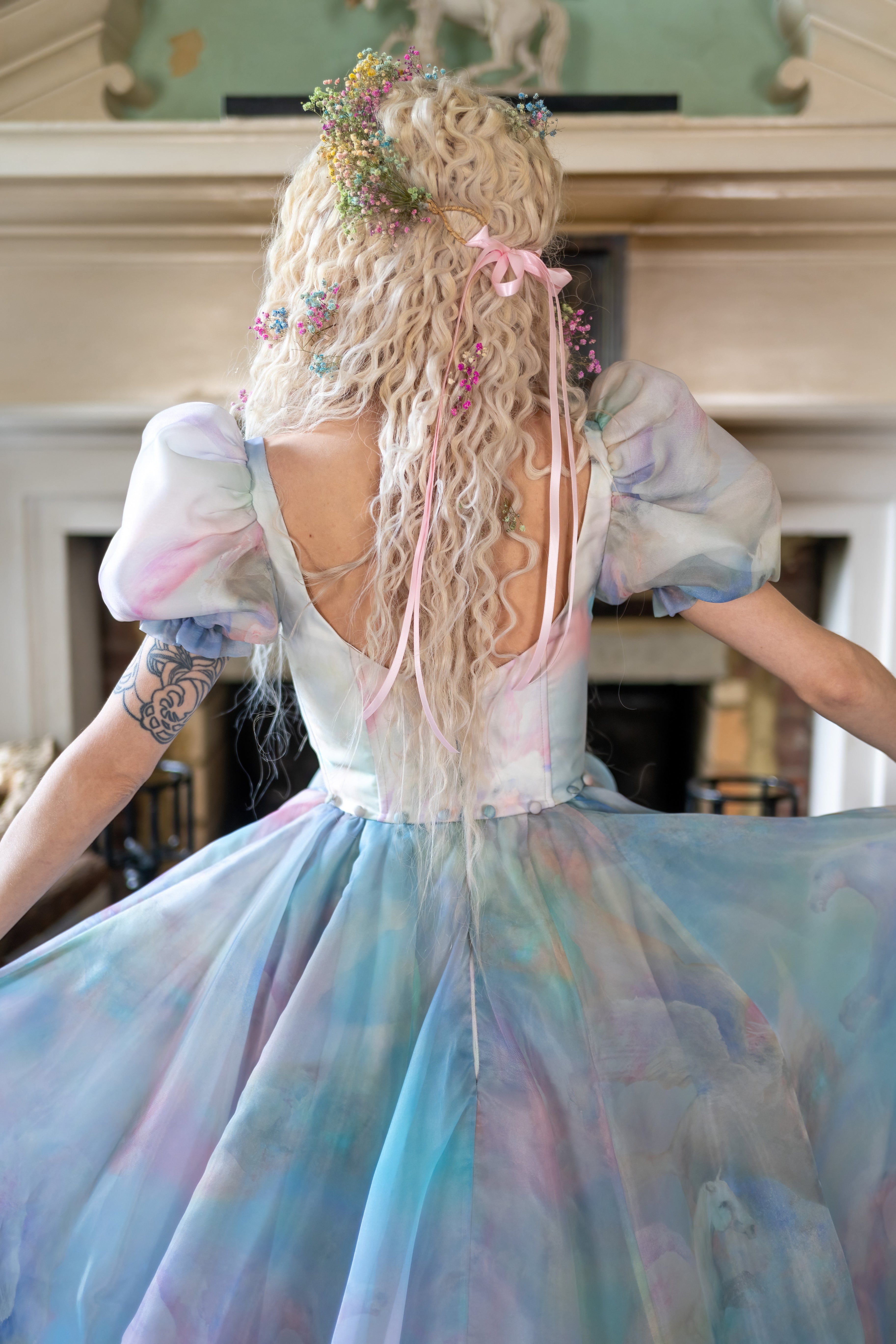 Pegasus Rising Antoinette Gown with Train