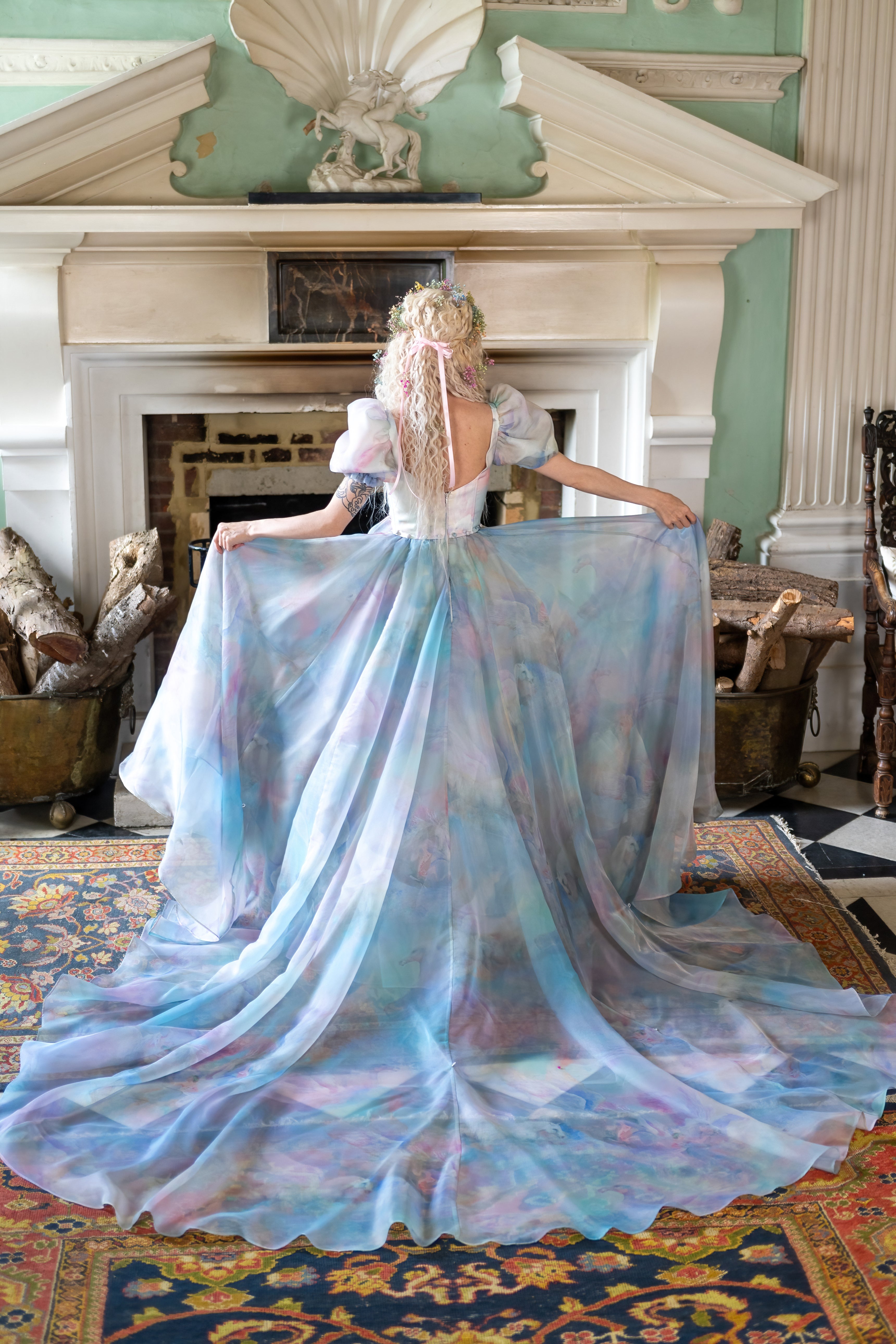 Pegasus Rising Antoinette Gown with Train