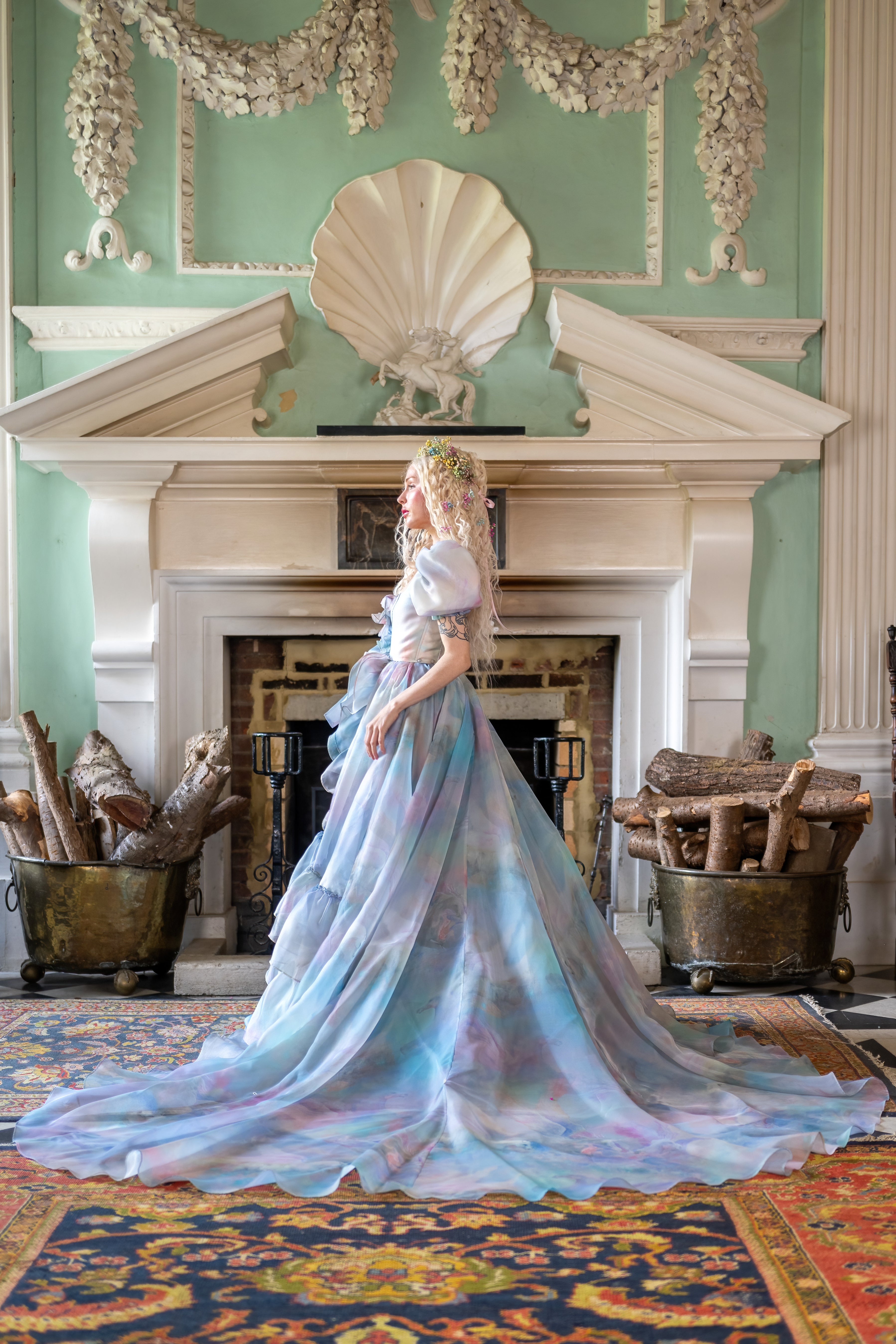 Pegasus Rising Antoinette Gown with Train