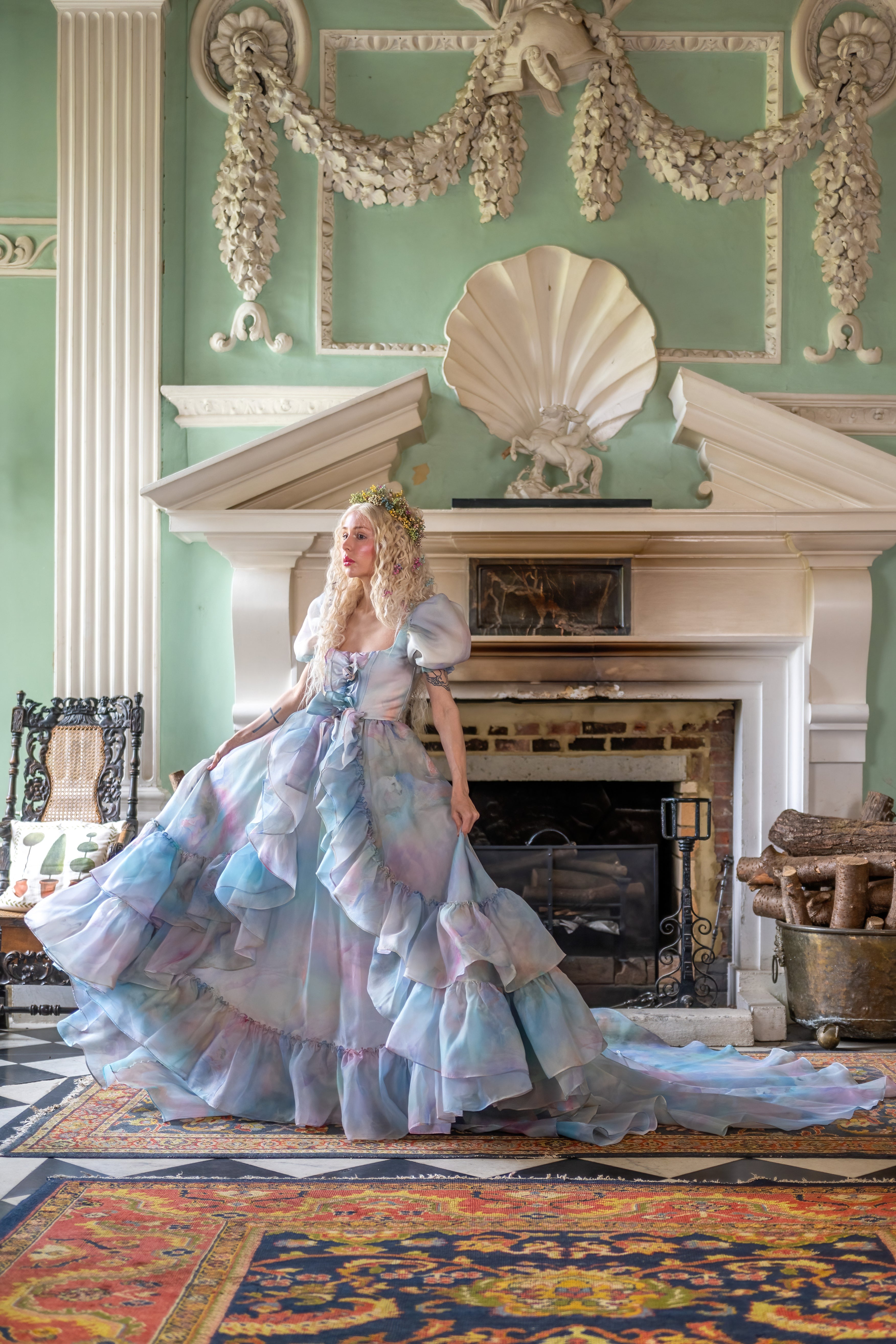 Pegasus Rising Antoinette Gown with Train