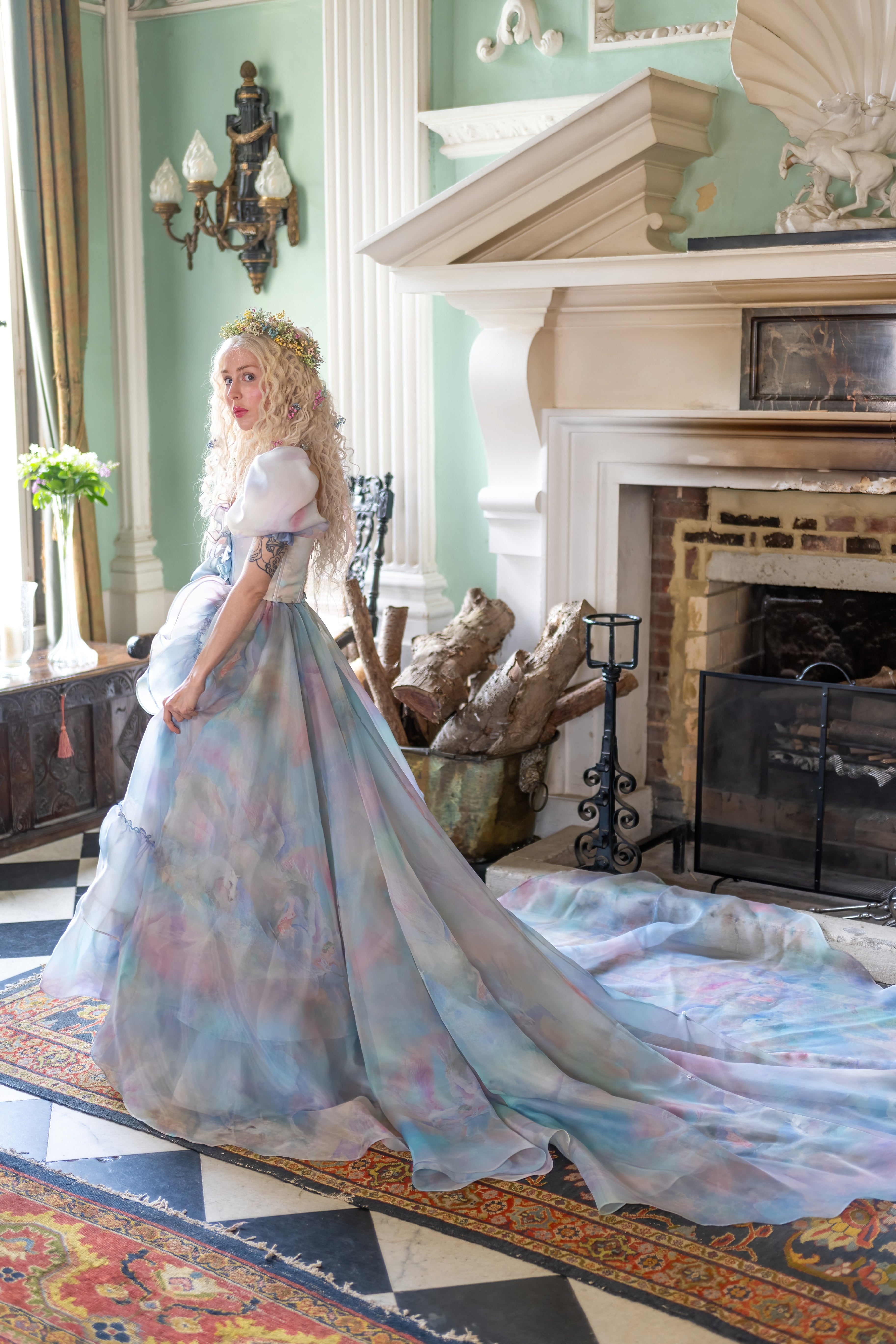 Pegasus Rising Antoinette Gown with Train