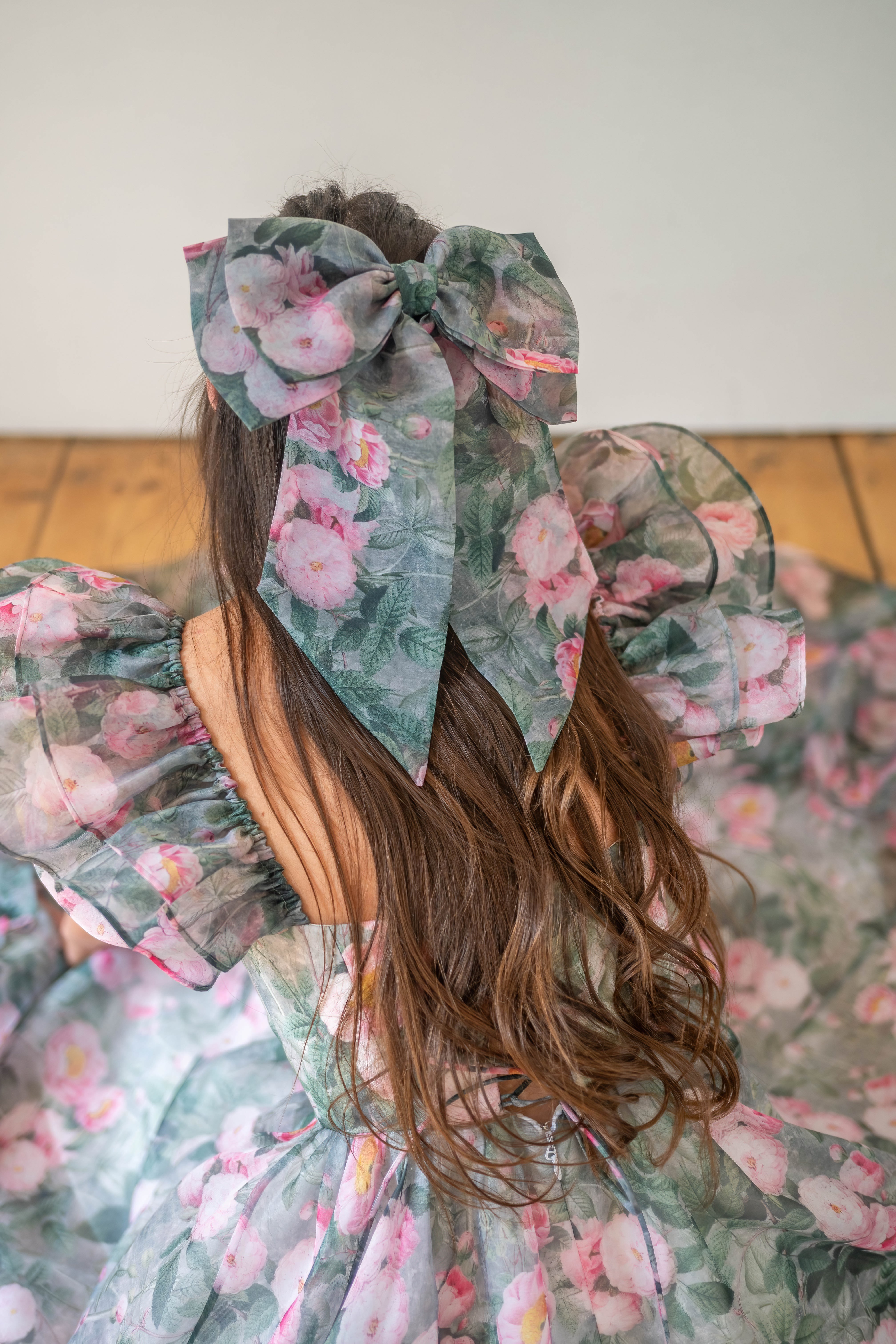 Peony Bouquet Winged Bow