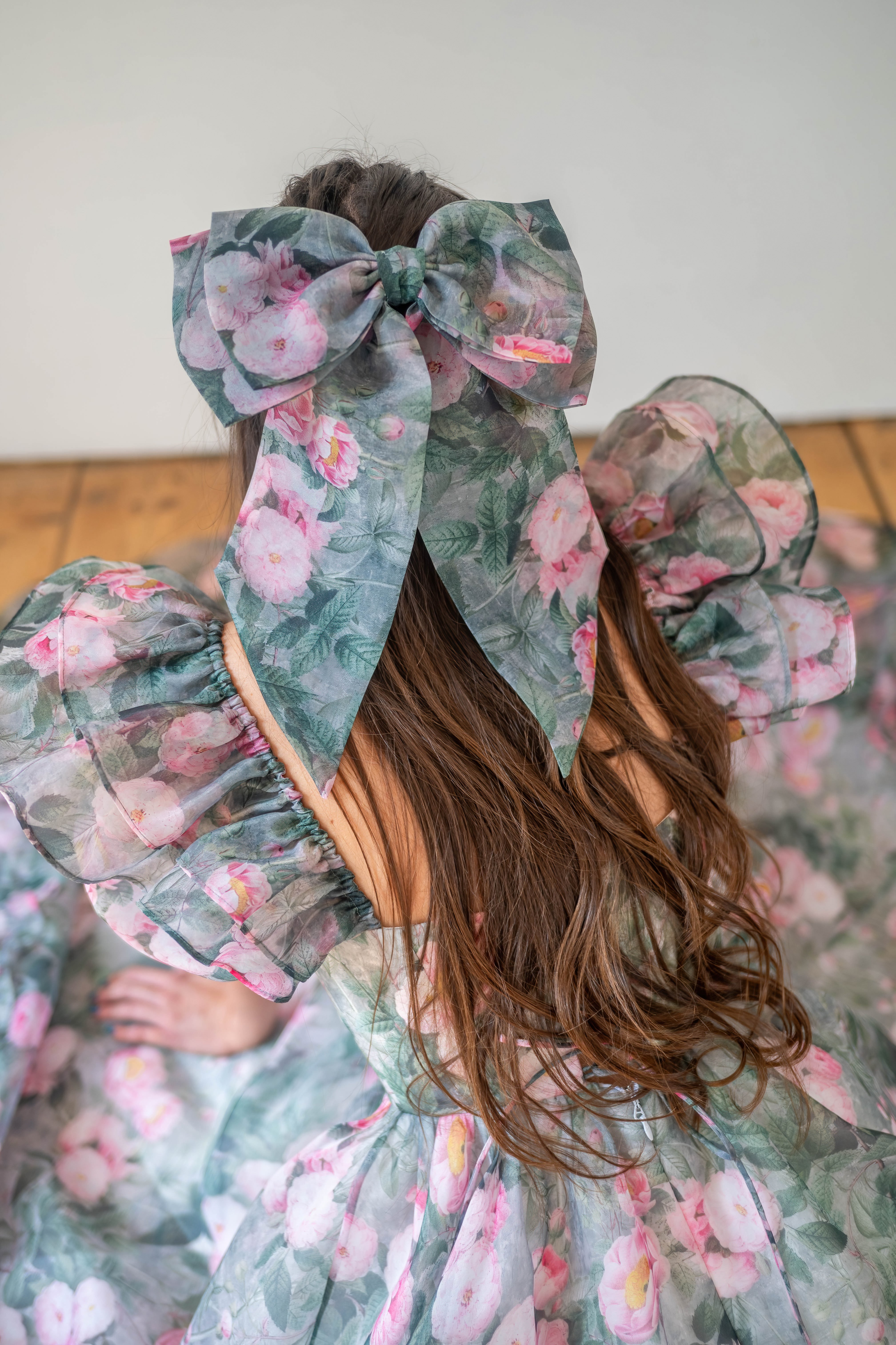 Peony Bouquet Winged Bow