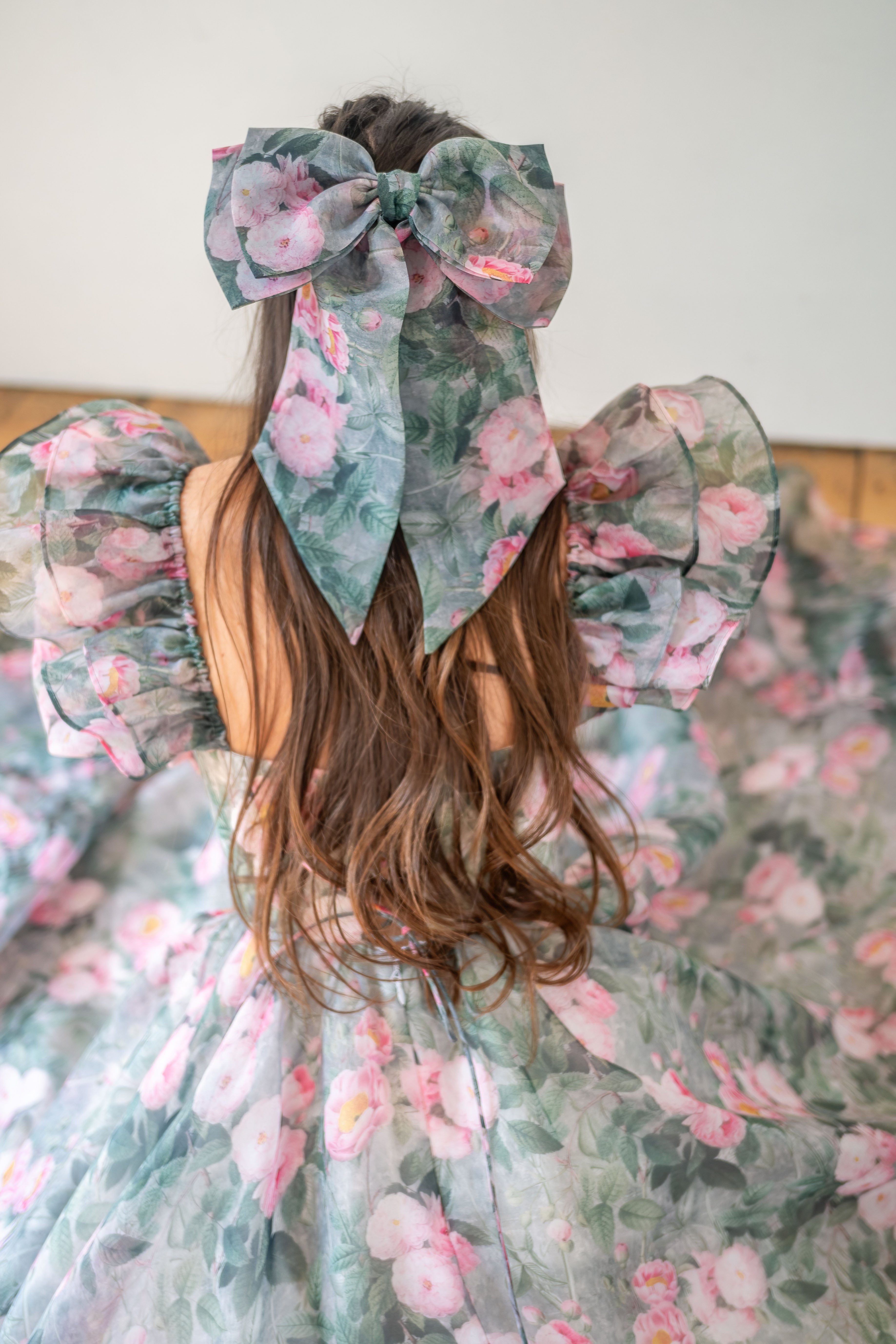 Peony Bouquet Winged Bow