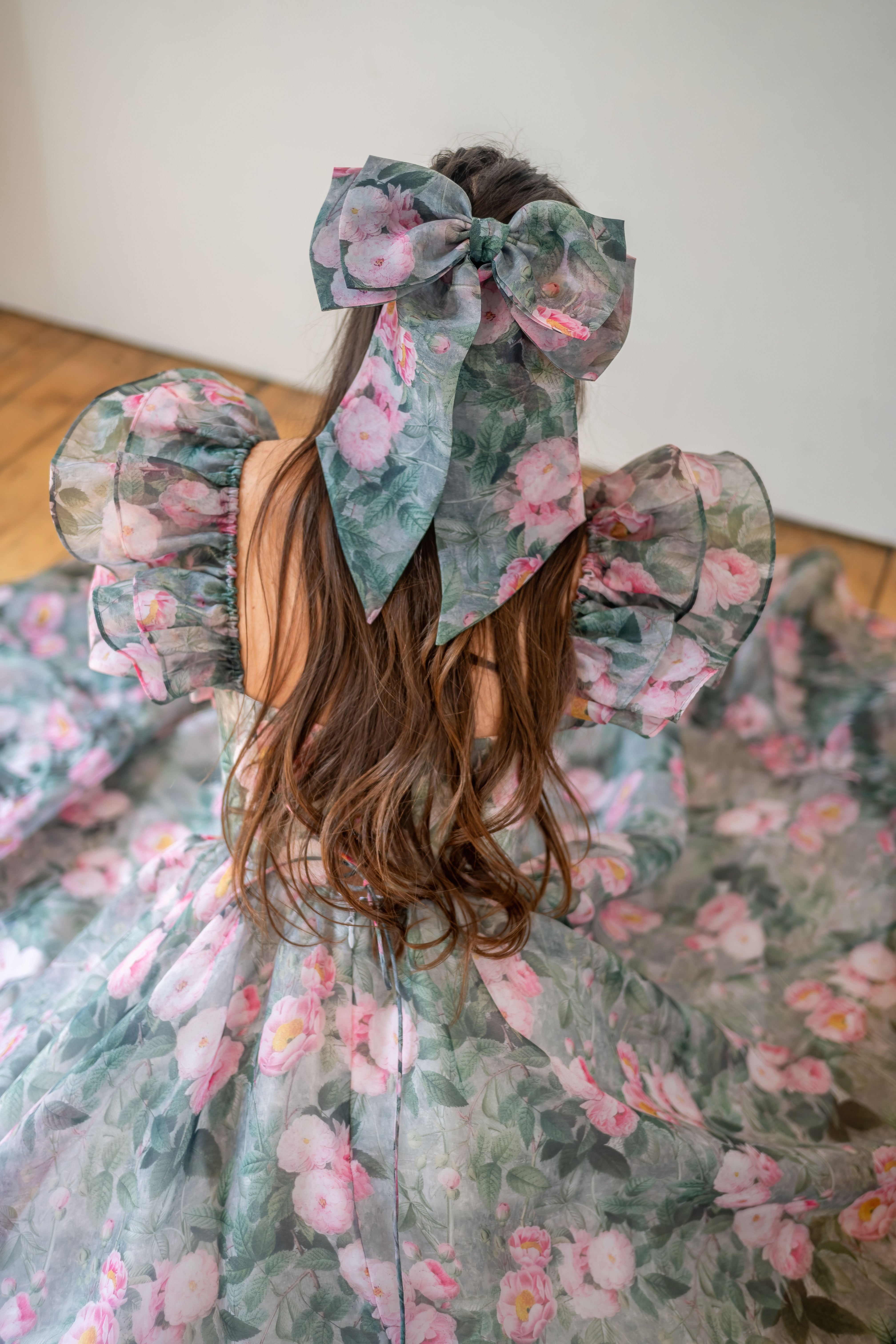 Peony Bouquet Winged Bow