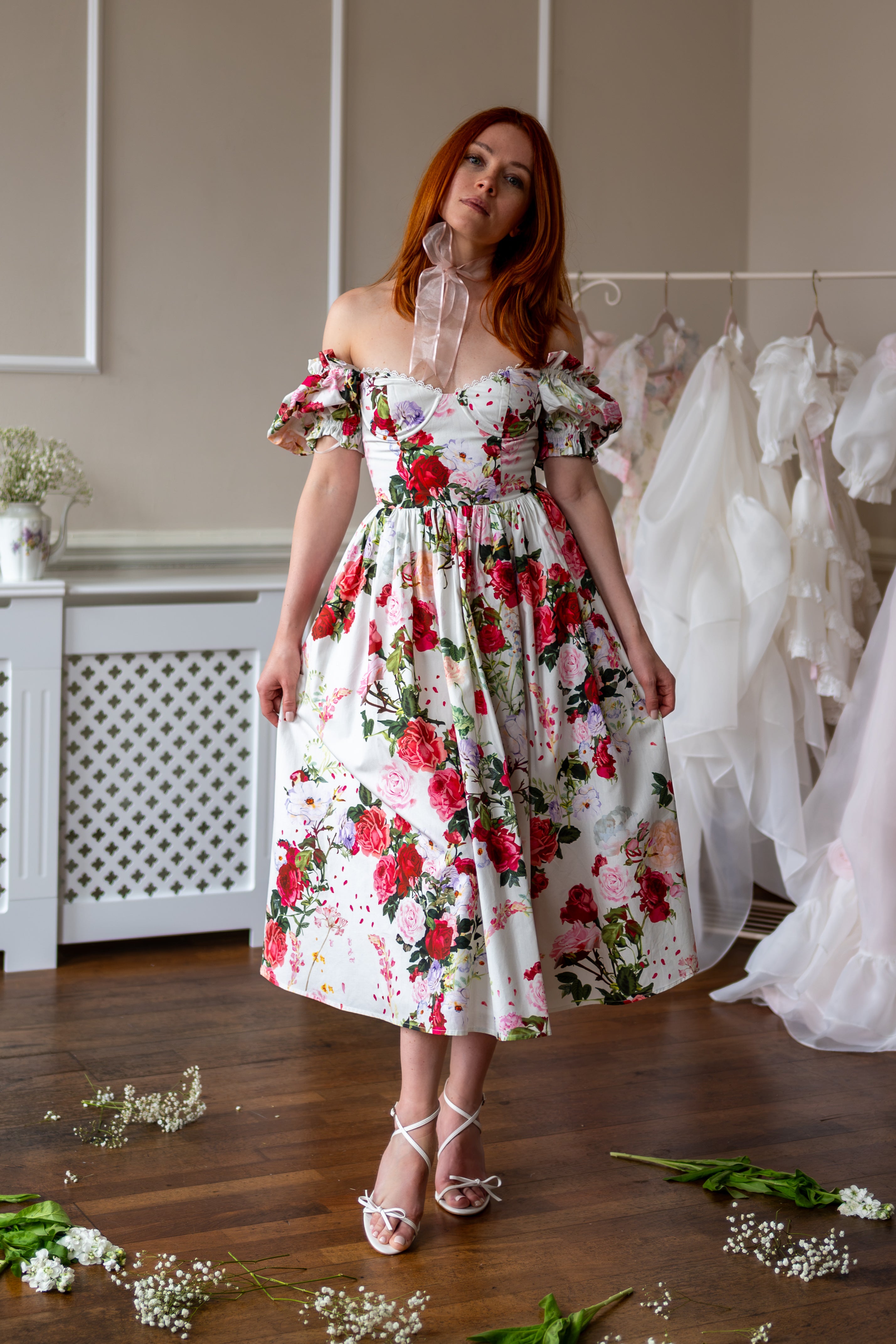 Petal Surrender Rosewood Dress