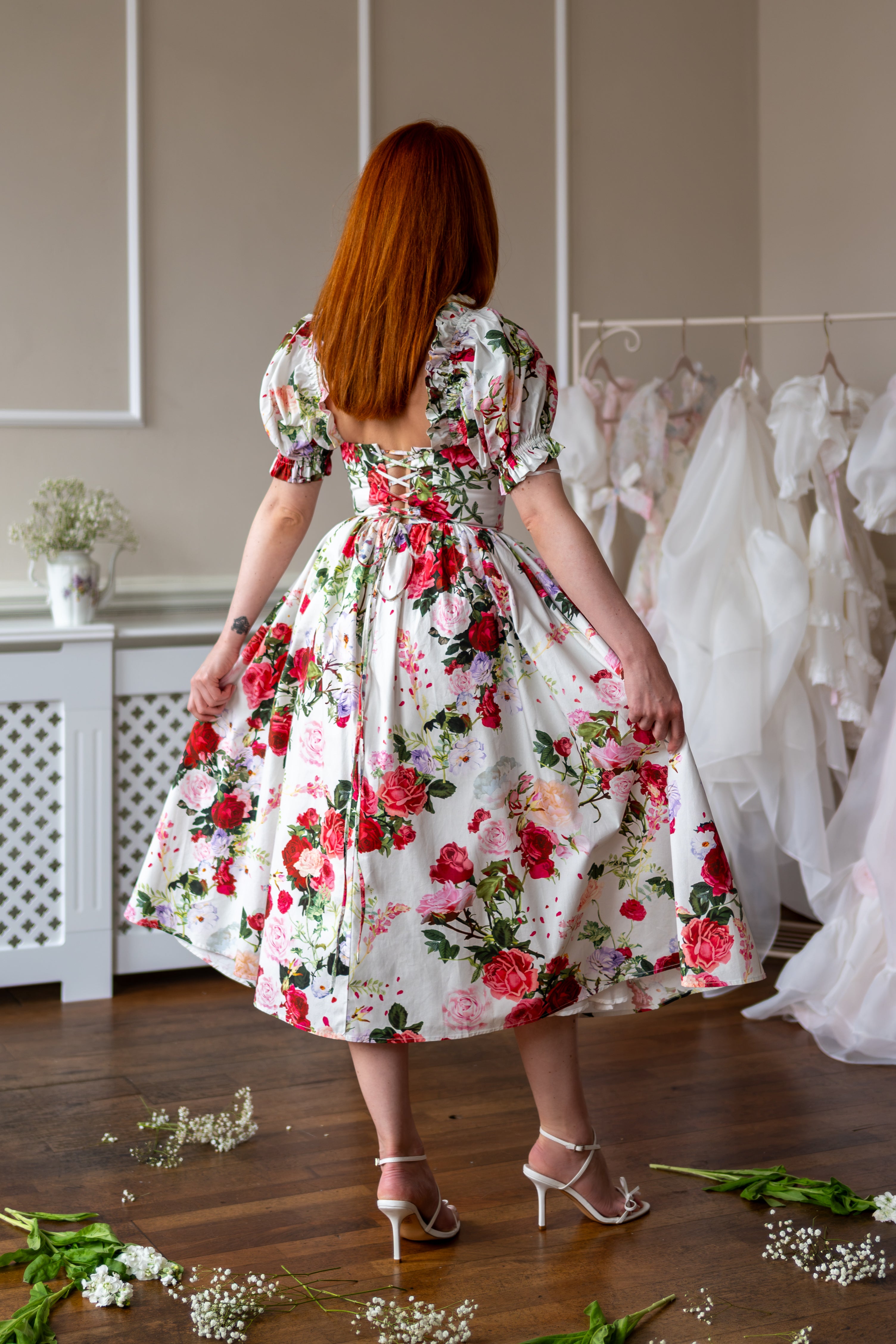 Petal Surrender Rosewood Dress