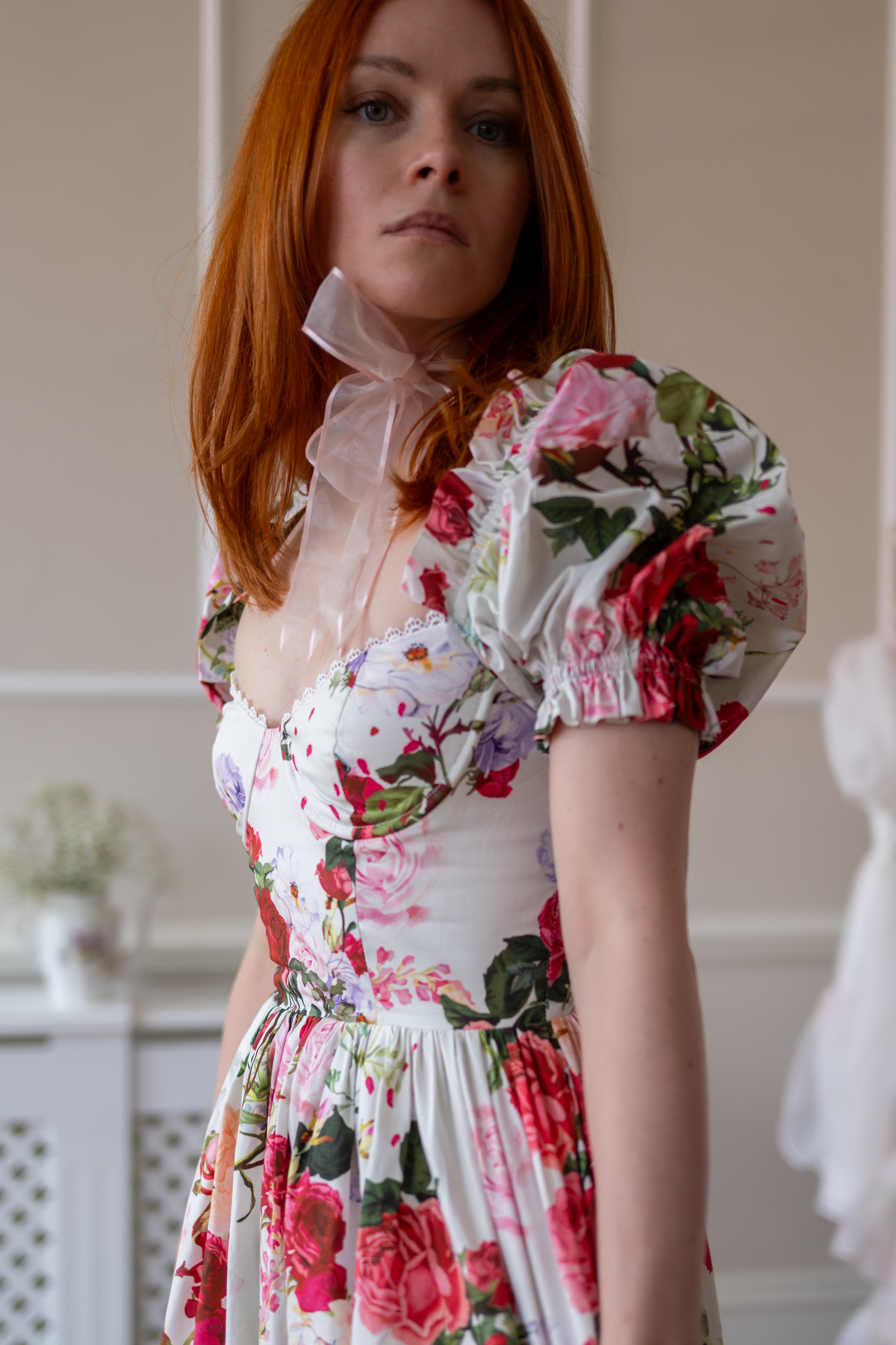 Petal Surrender Rosewood Dress
