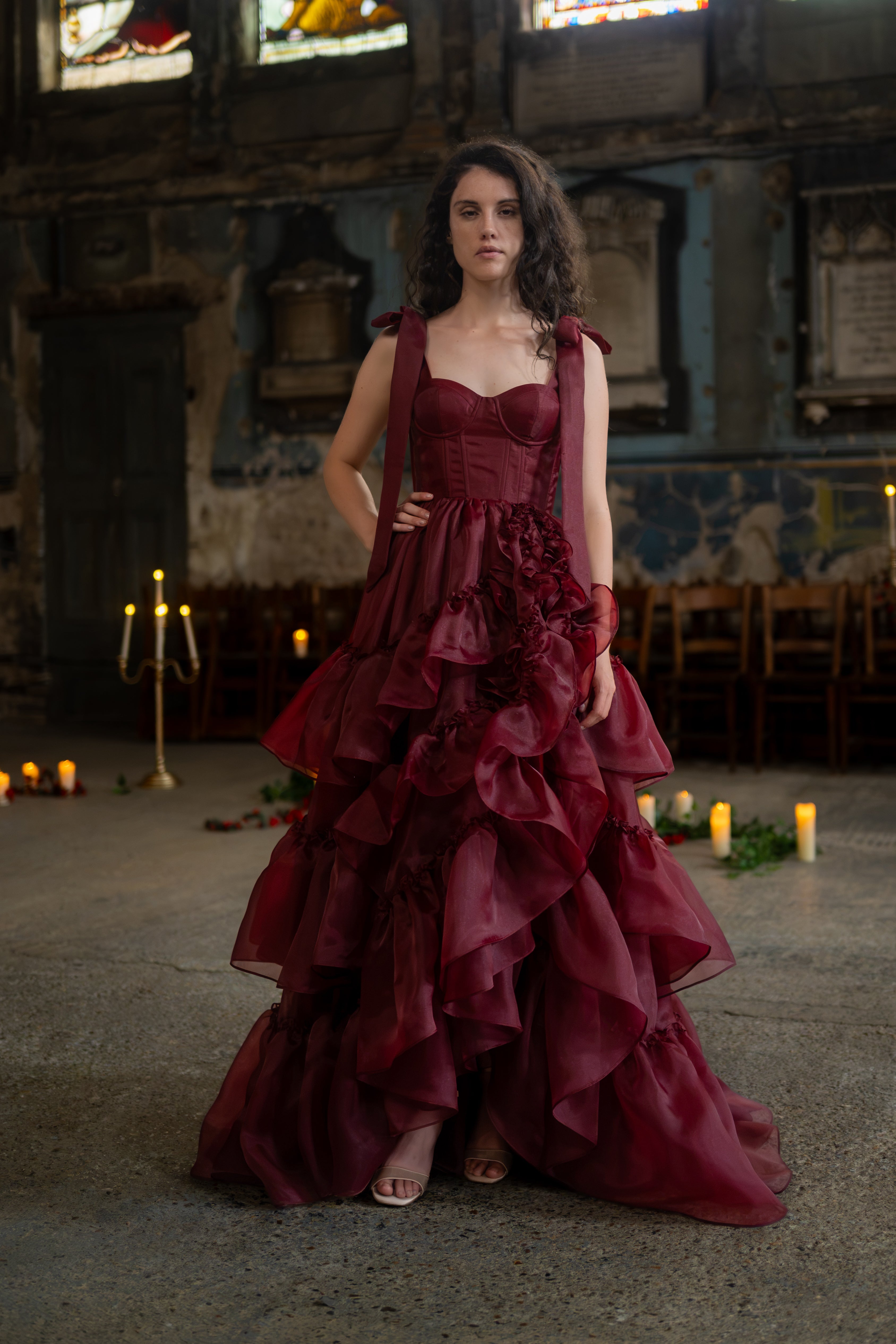 Portrait in Red Valmont Gown