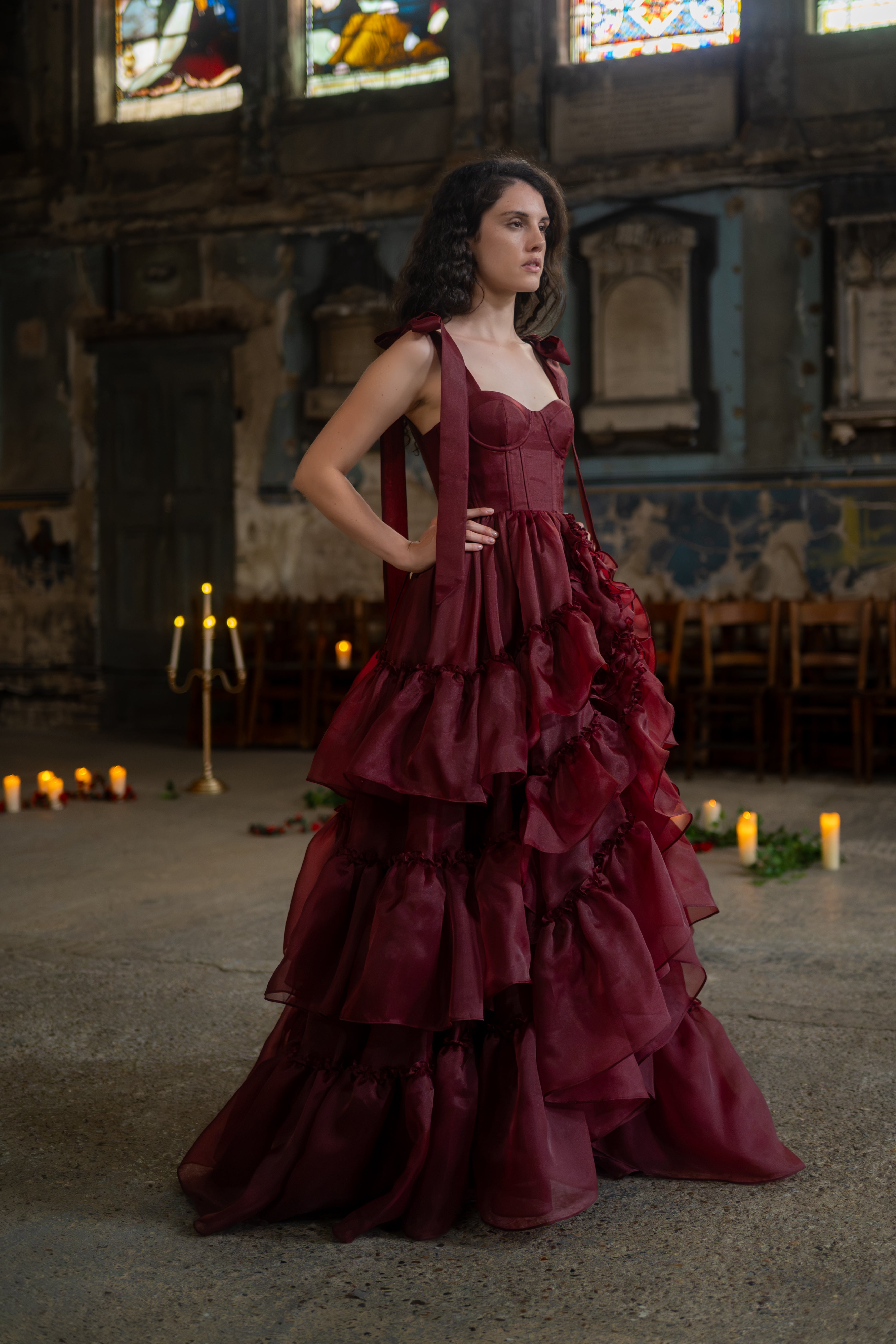 Portrait in Red Valmont Gown