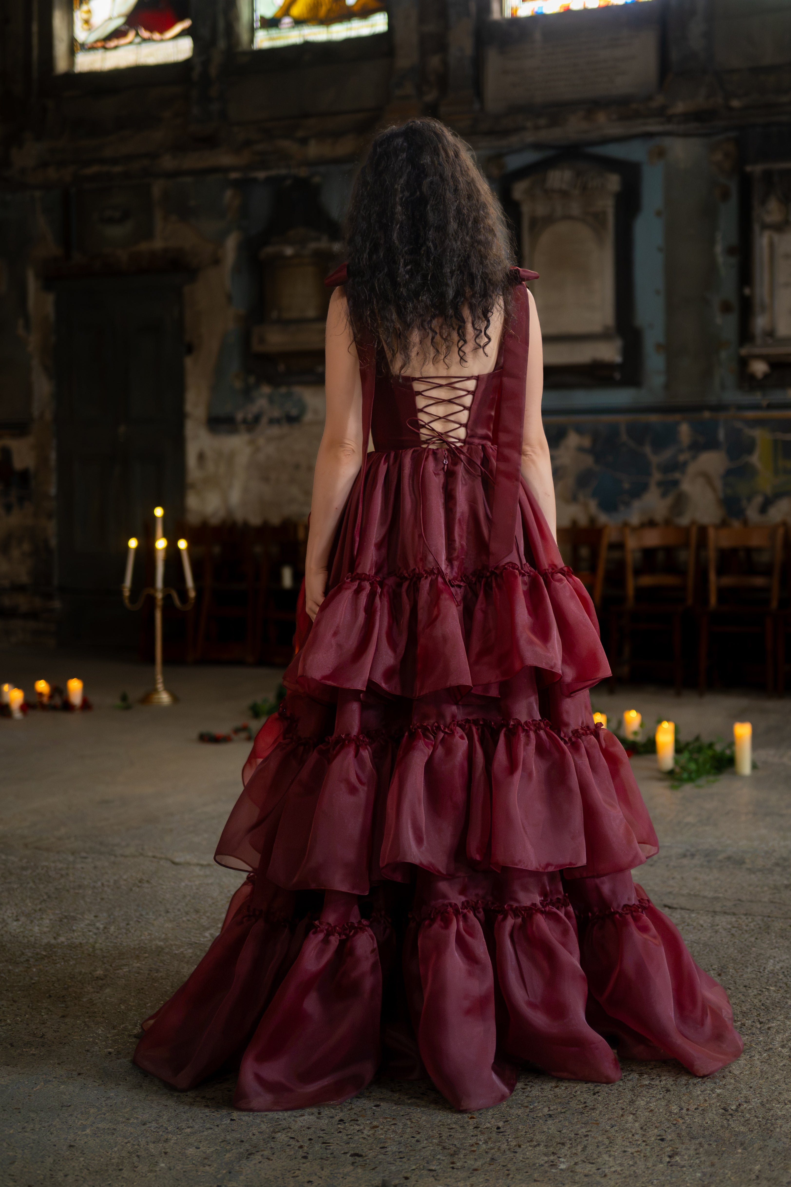 Portrait in Red Valmont Gown