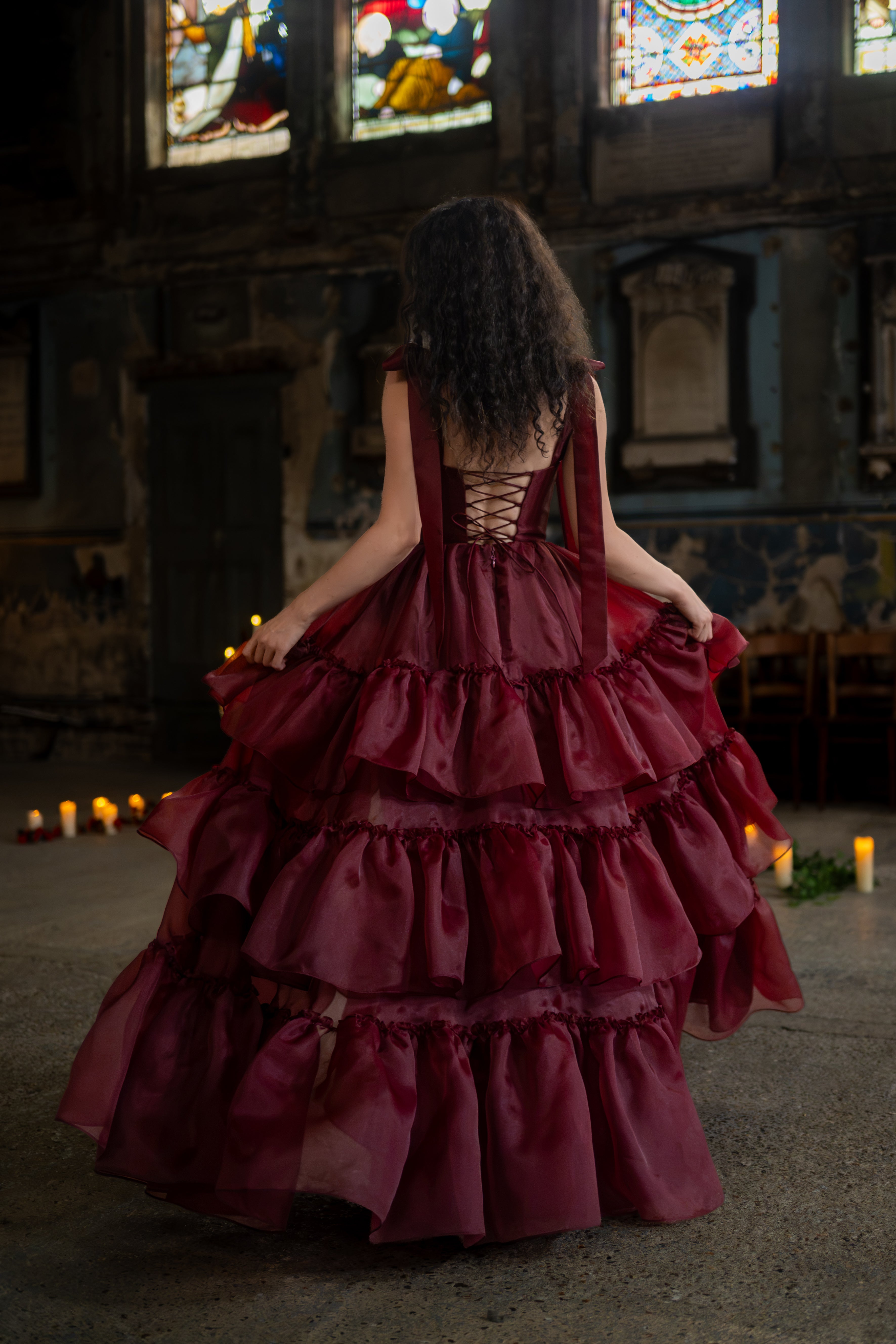 Portrait in Red Valmont Gown