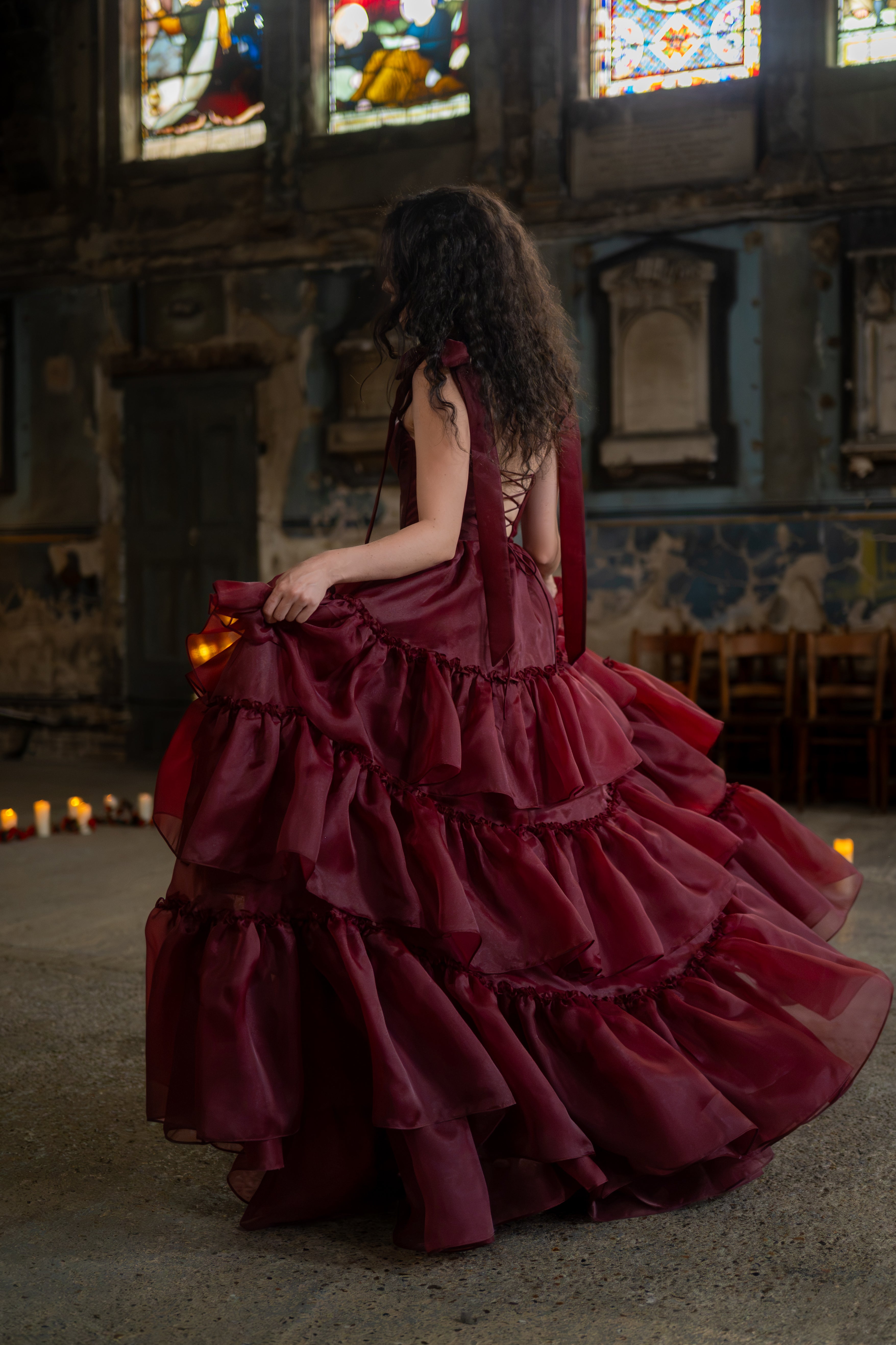 Portrait in Red Valmont Gown