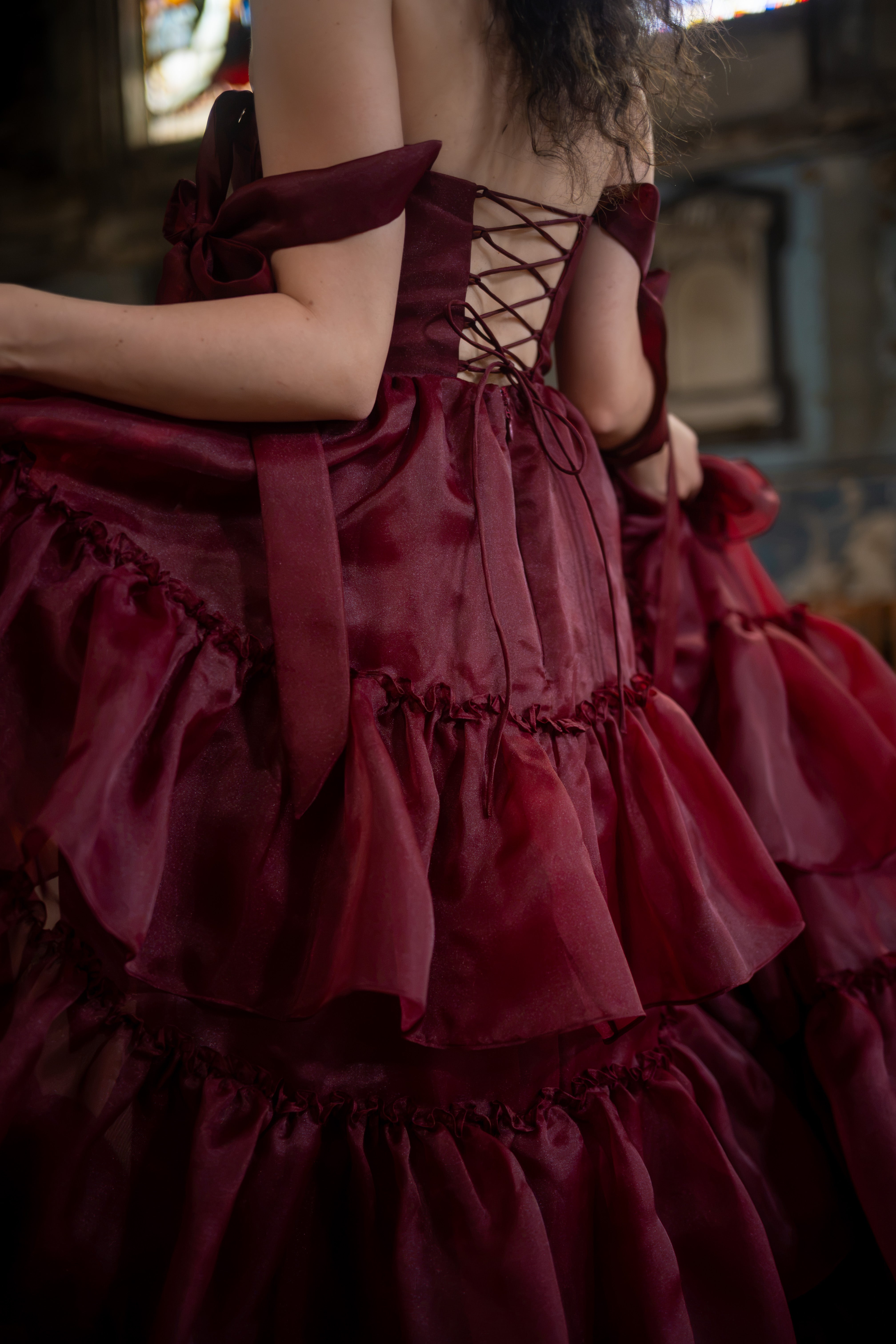 Portrait in Red Valmont Gown