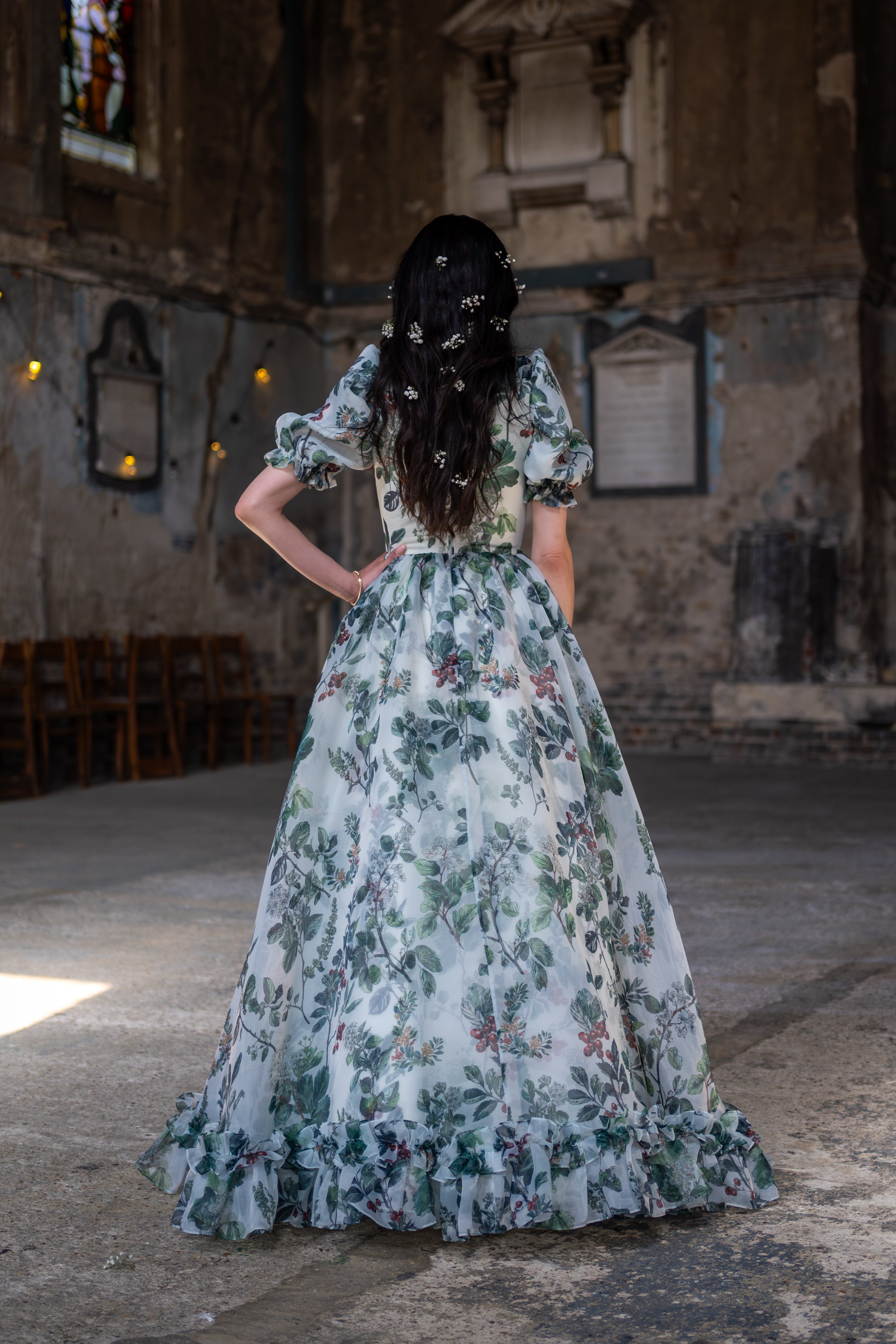 Verdant Manuscript Duchess Gown