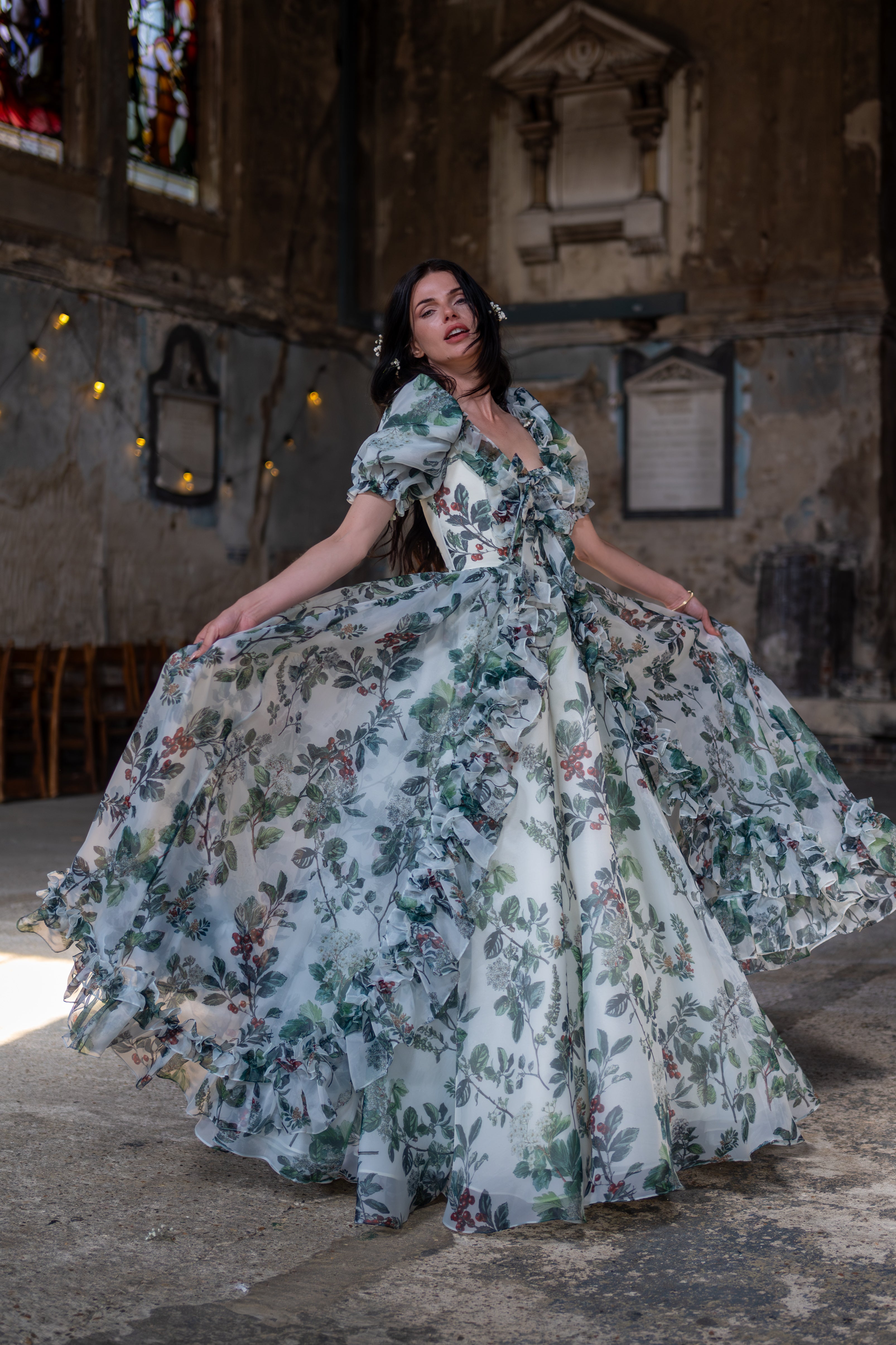 Verdant Manuscript Duchess Gown