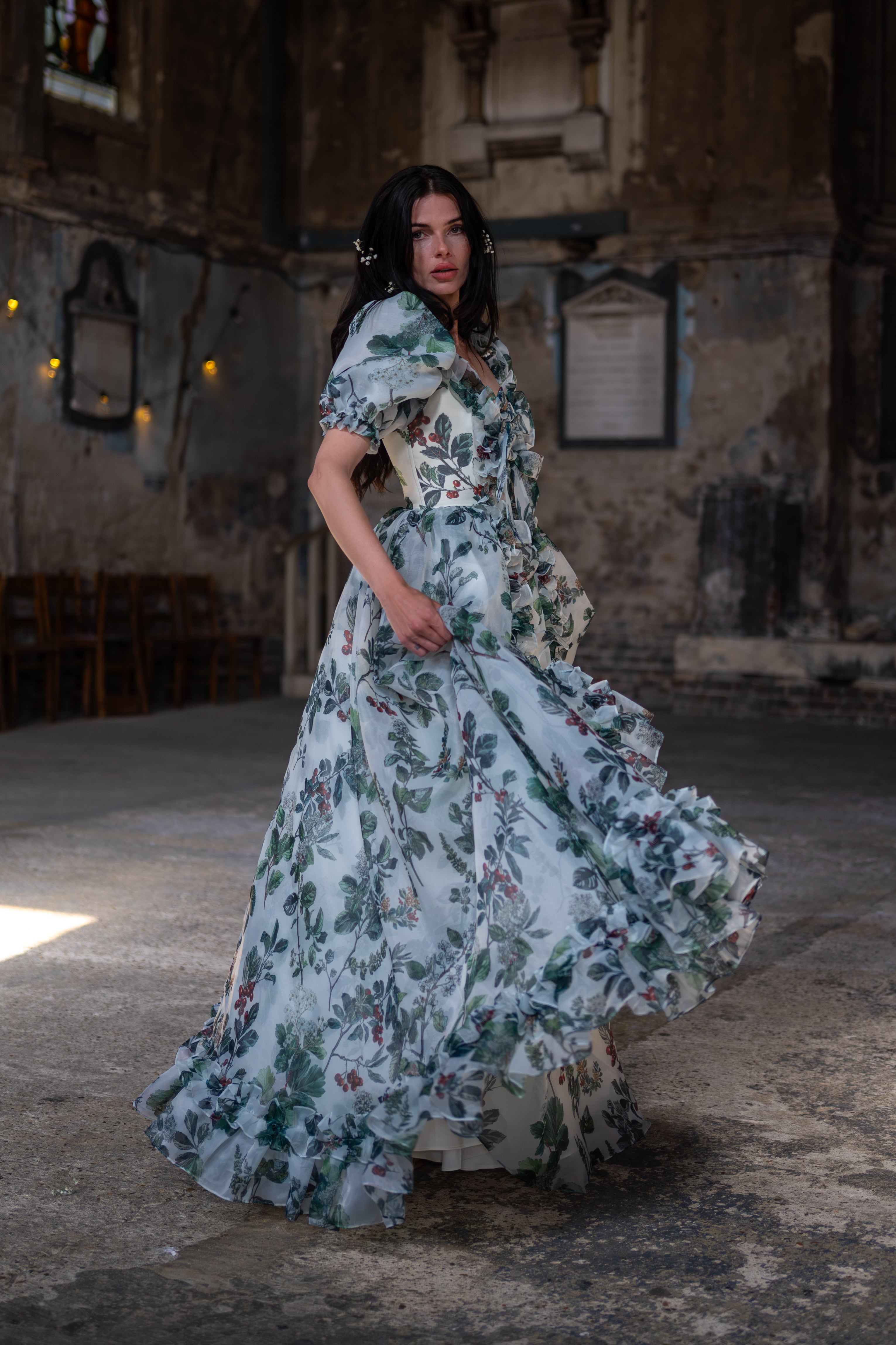 Verdant Manuscript Duchess Gown