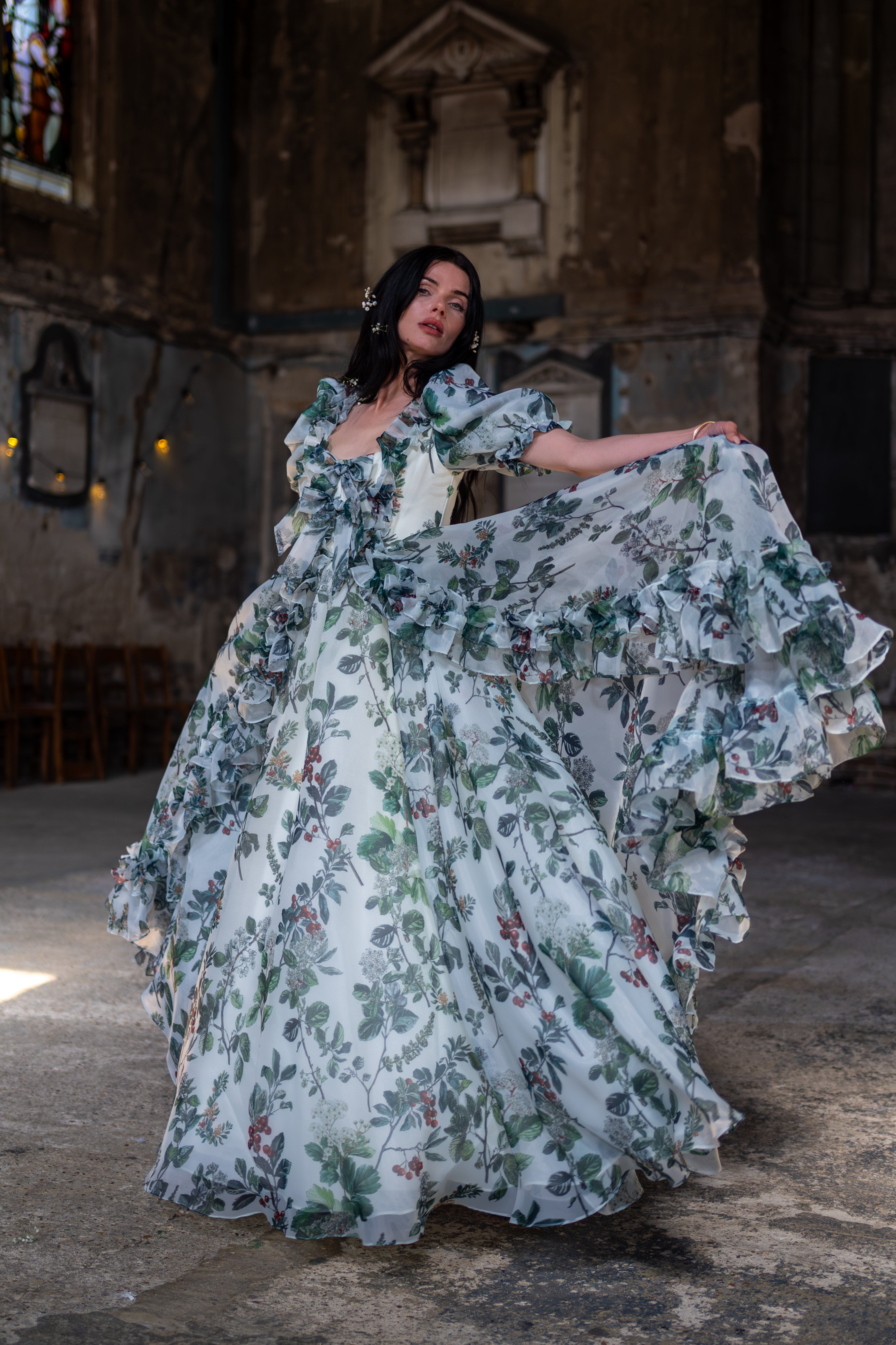Verdant Manuscript Duchess Gown