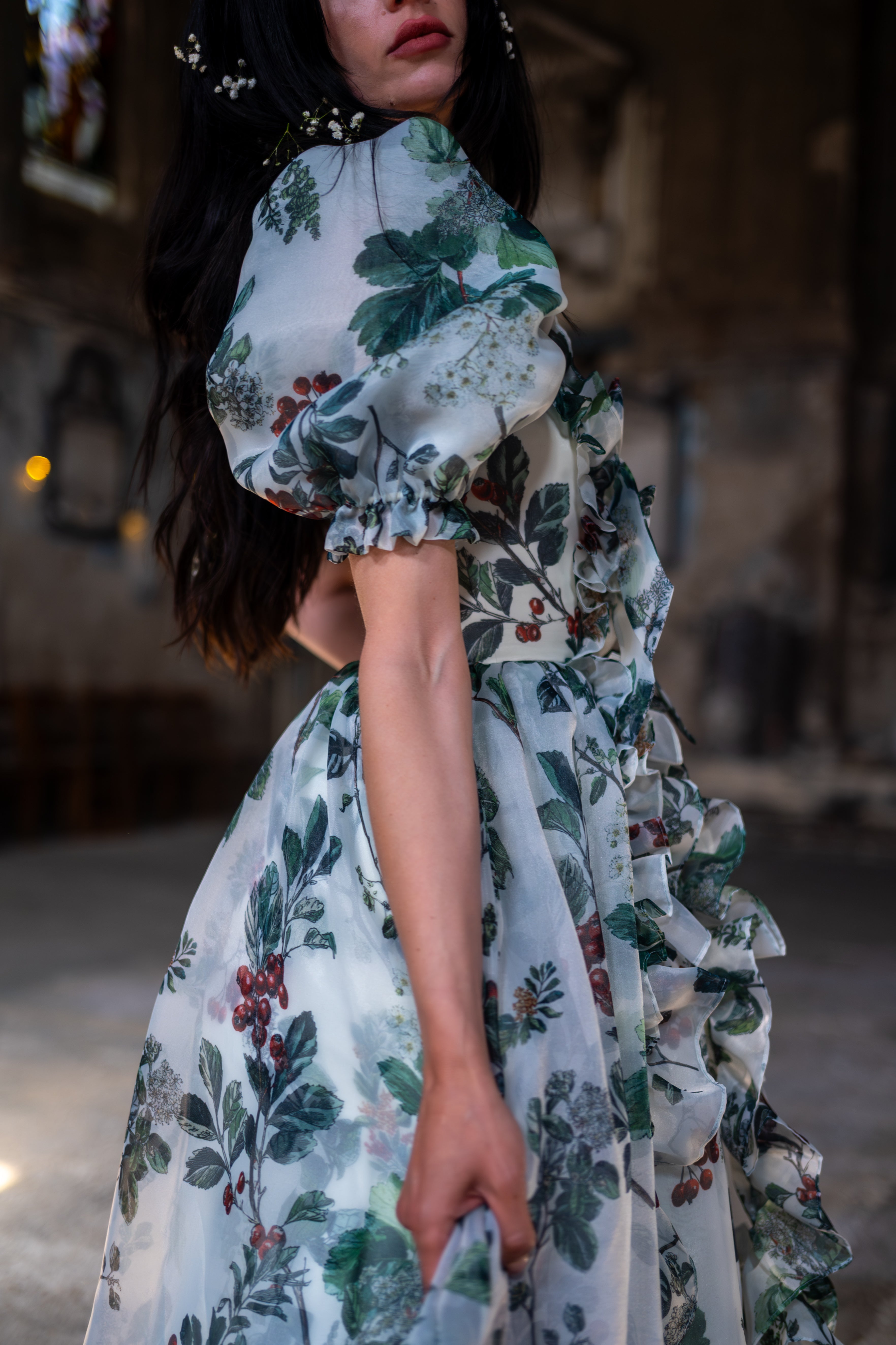 Verdant Manuscript Duchess Gown
