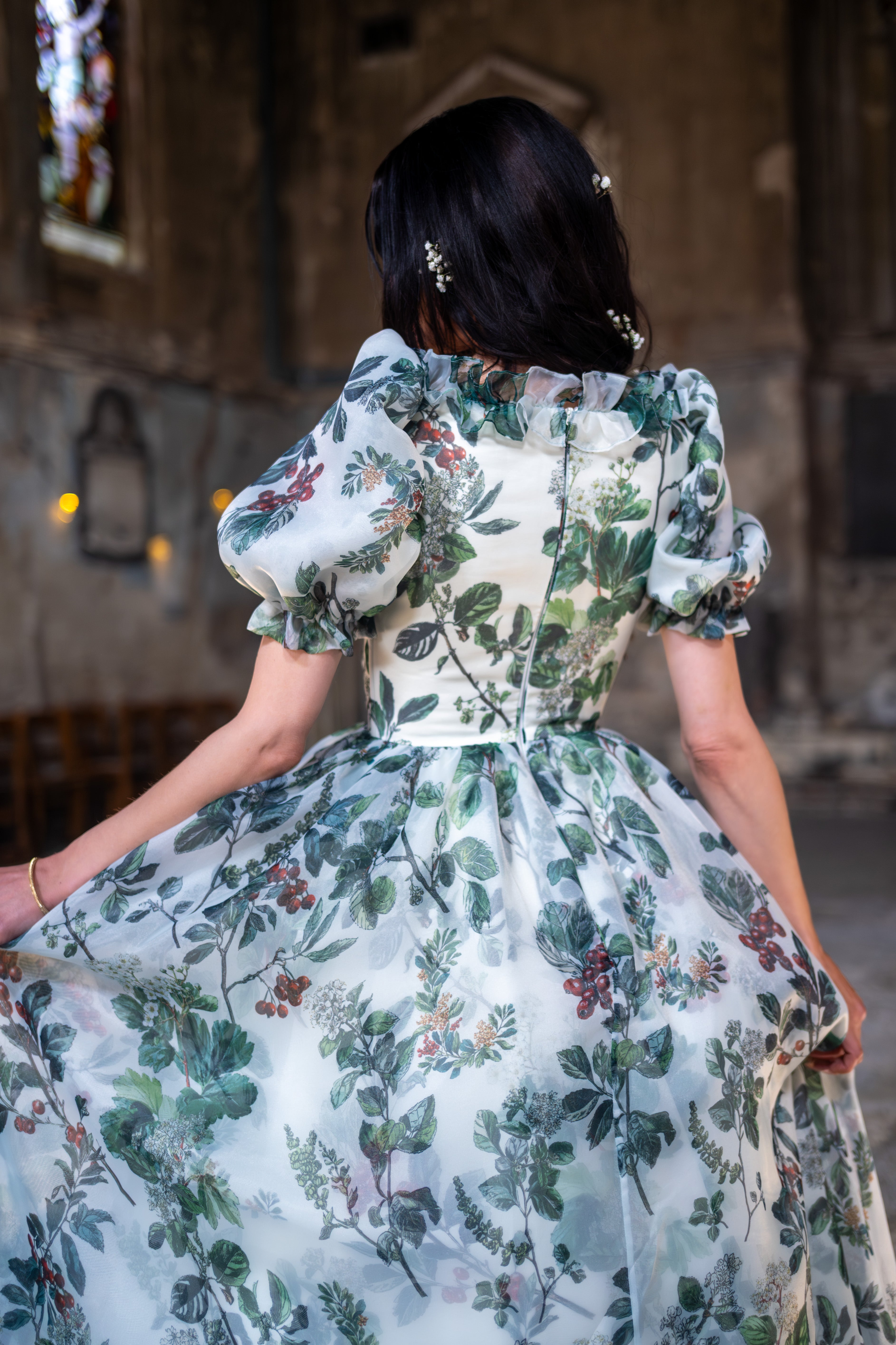 Verdant Manuscript Duchess Gown