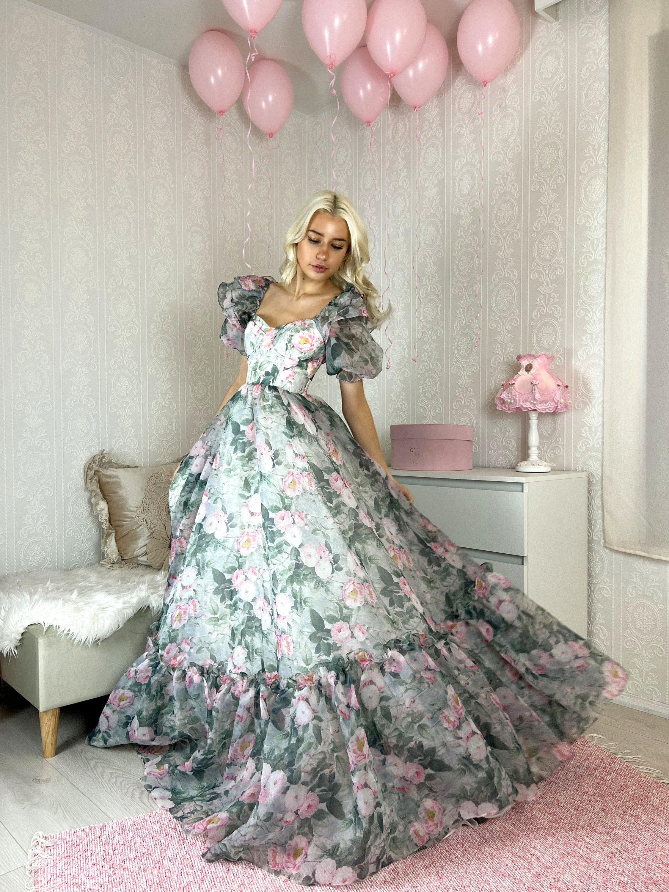 The Sorority Gown in Peony Bouquet