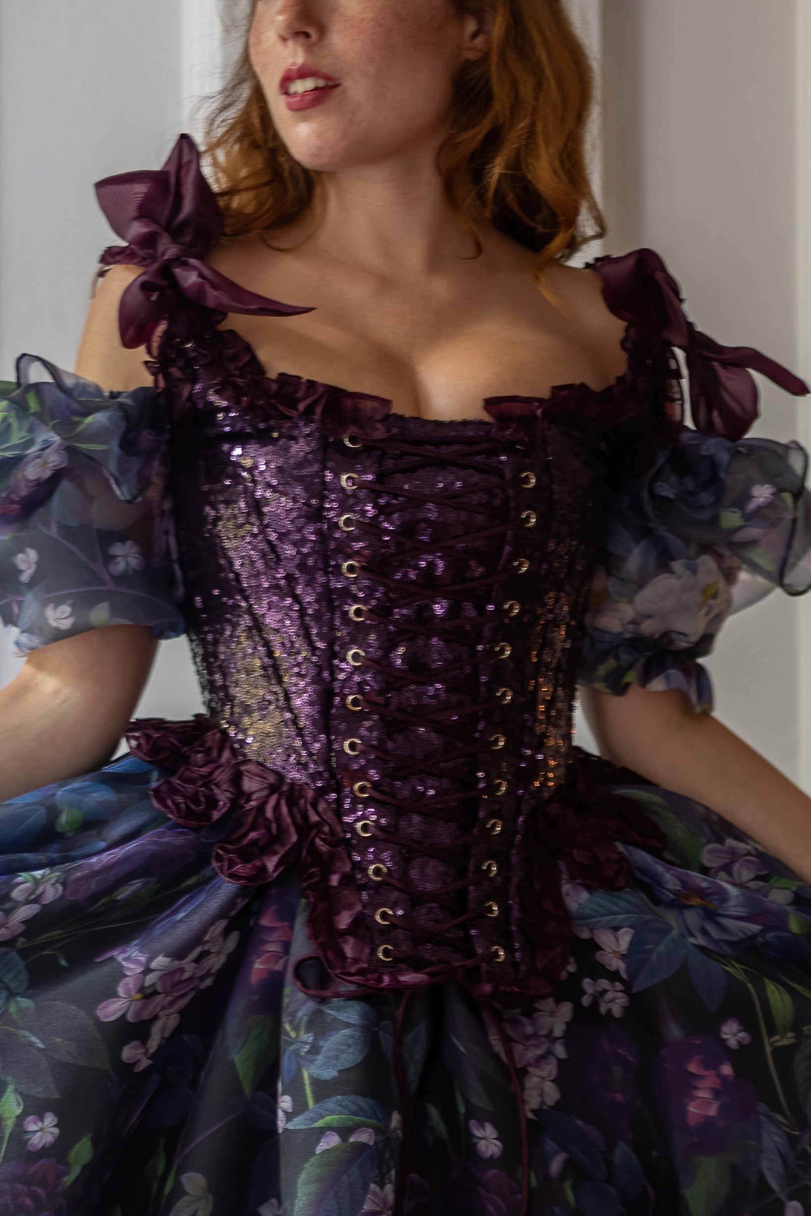 Amethyst Pompadour Corset