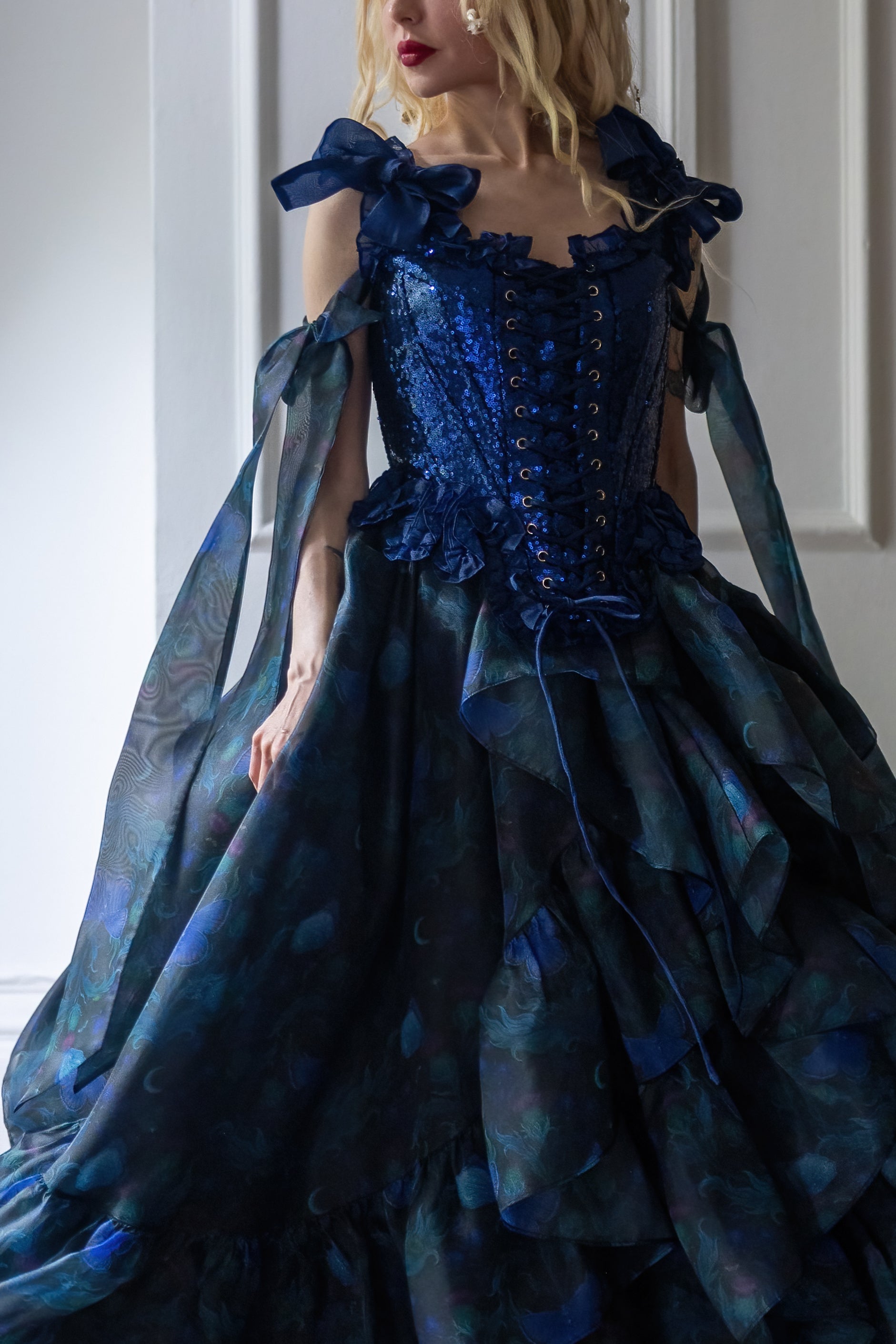 Blue Morpho Pompadour Corset