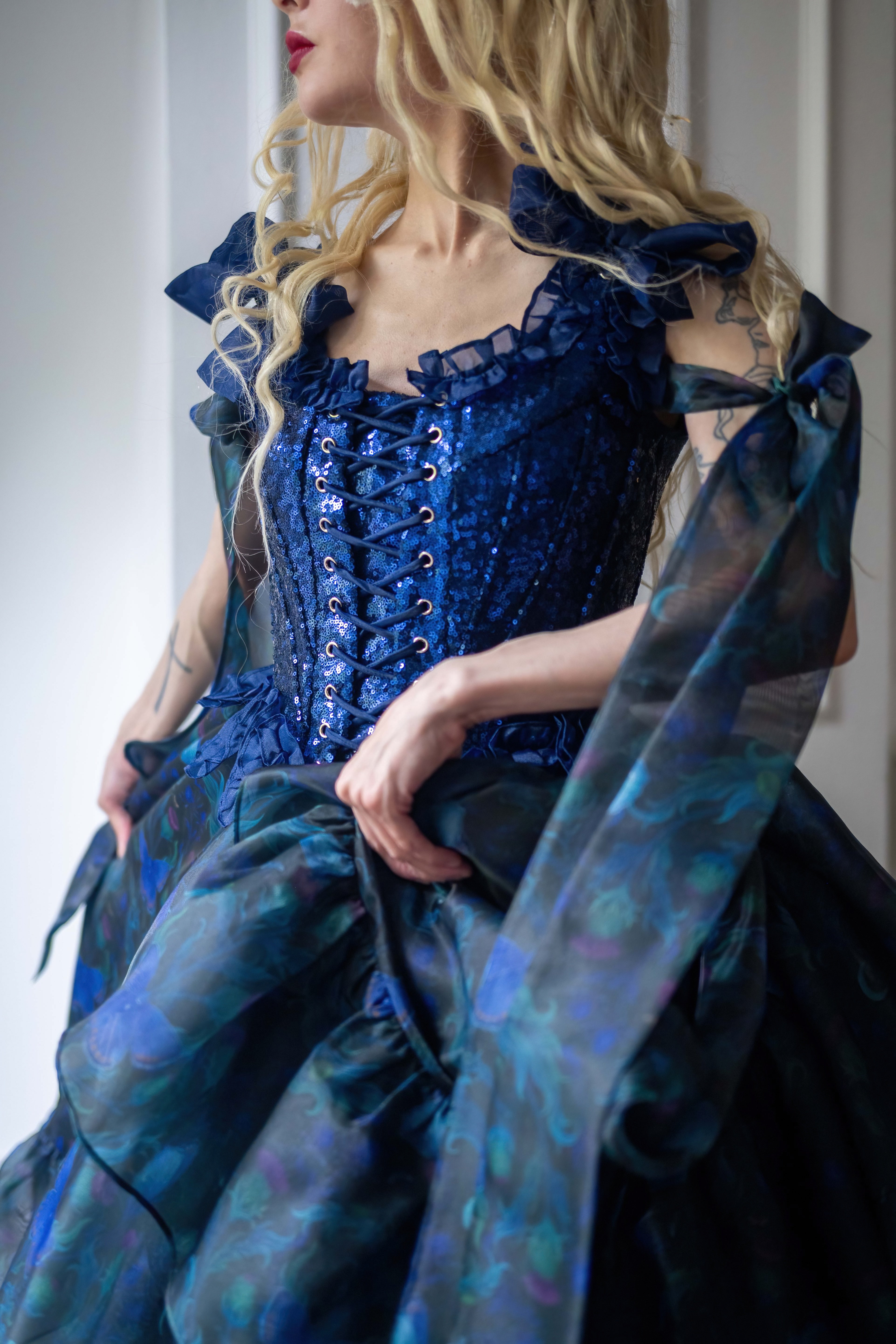 Blue Morpho Pompadour Corset