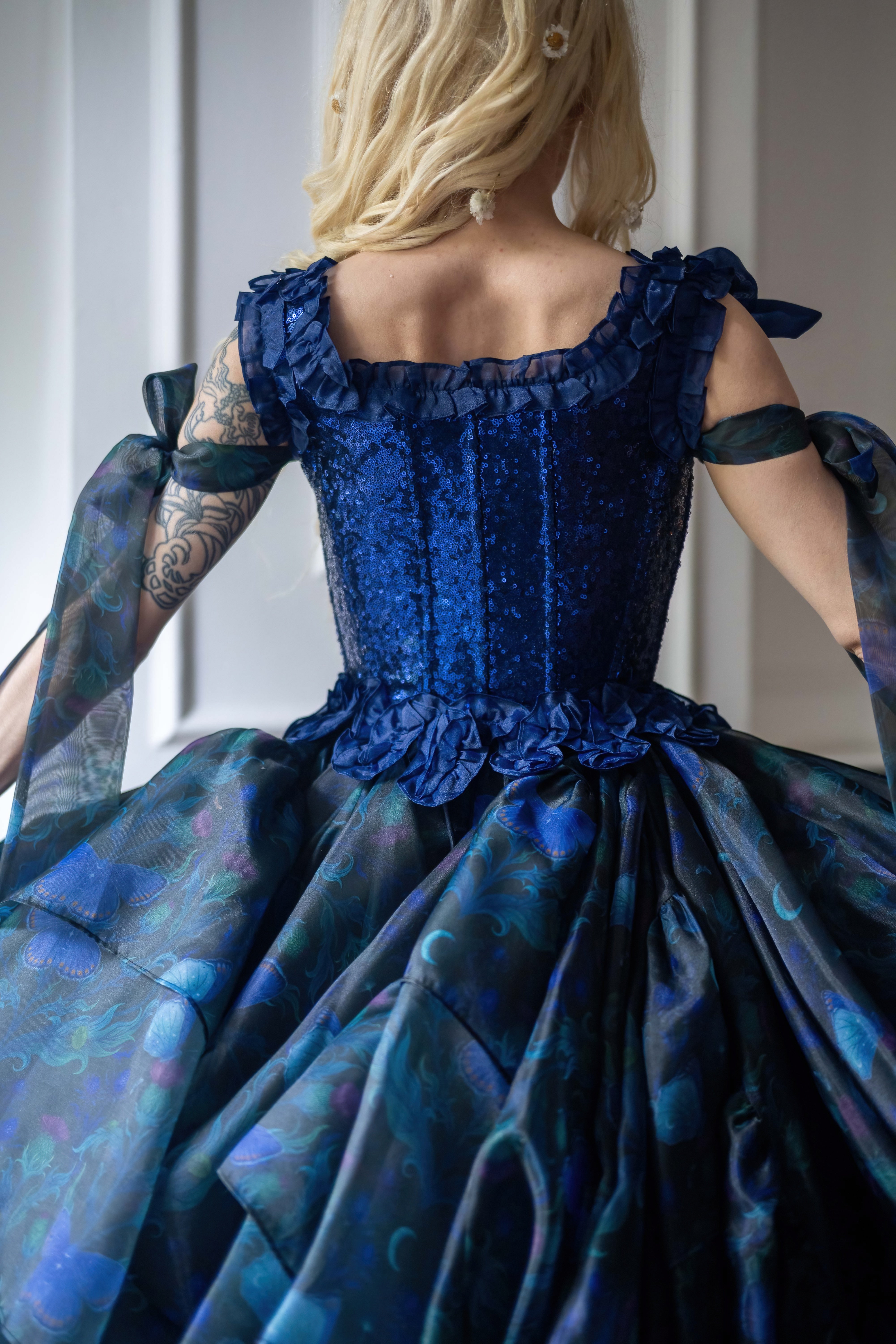 Blue Morpho Pompadour Corset