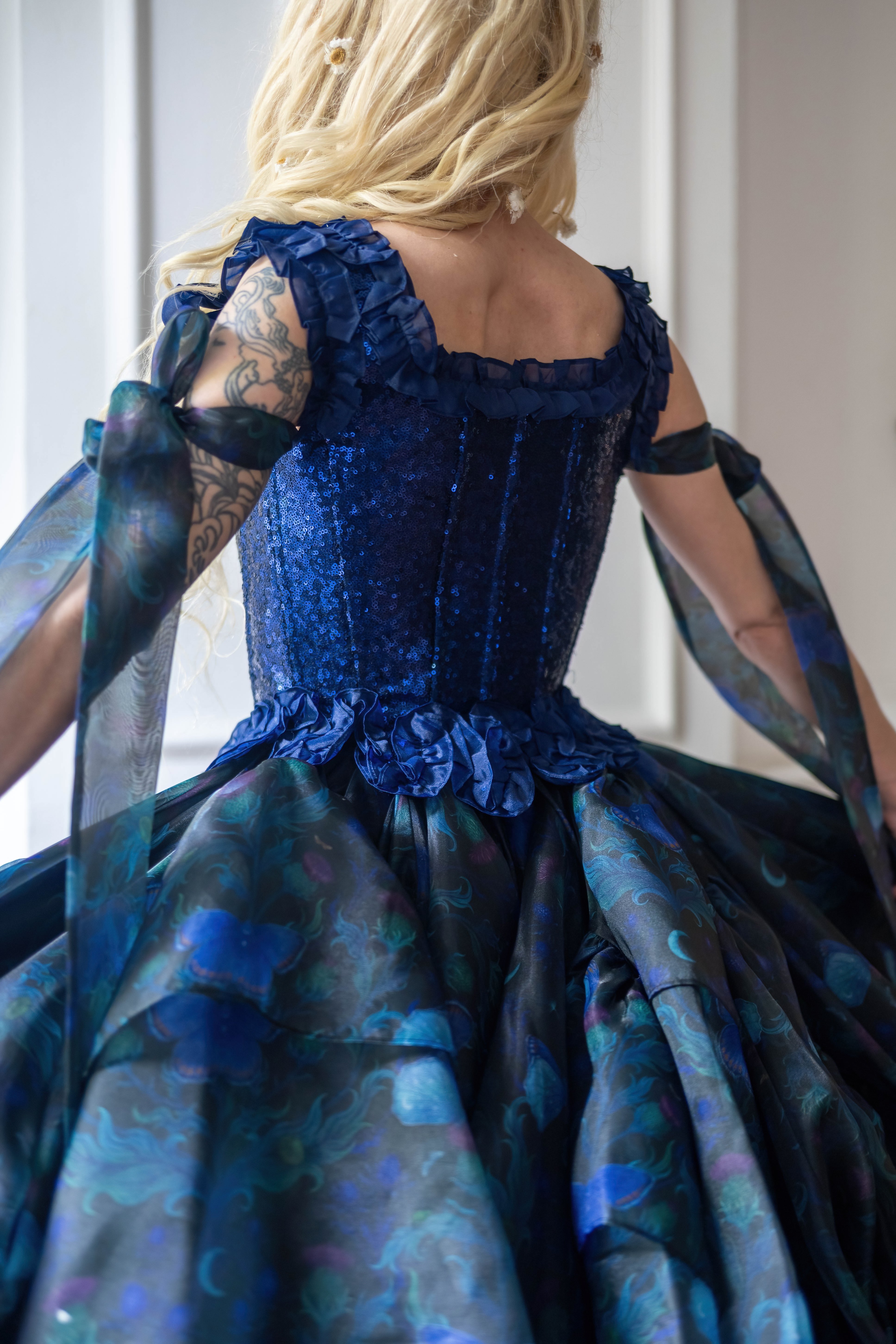 Blue Morpho Pompadour Corset