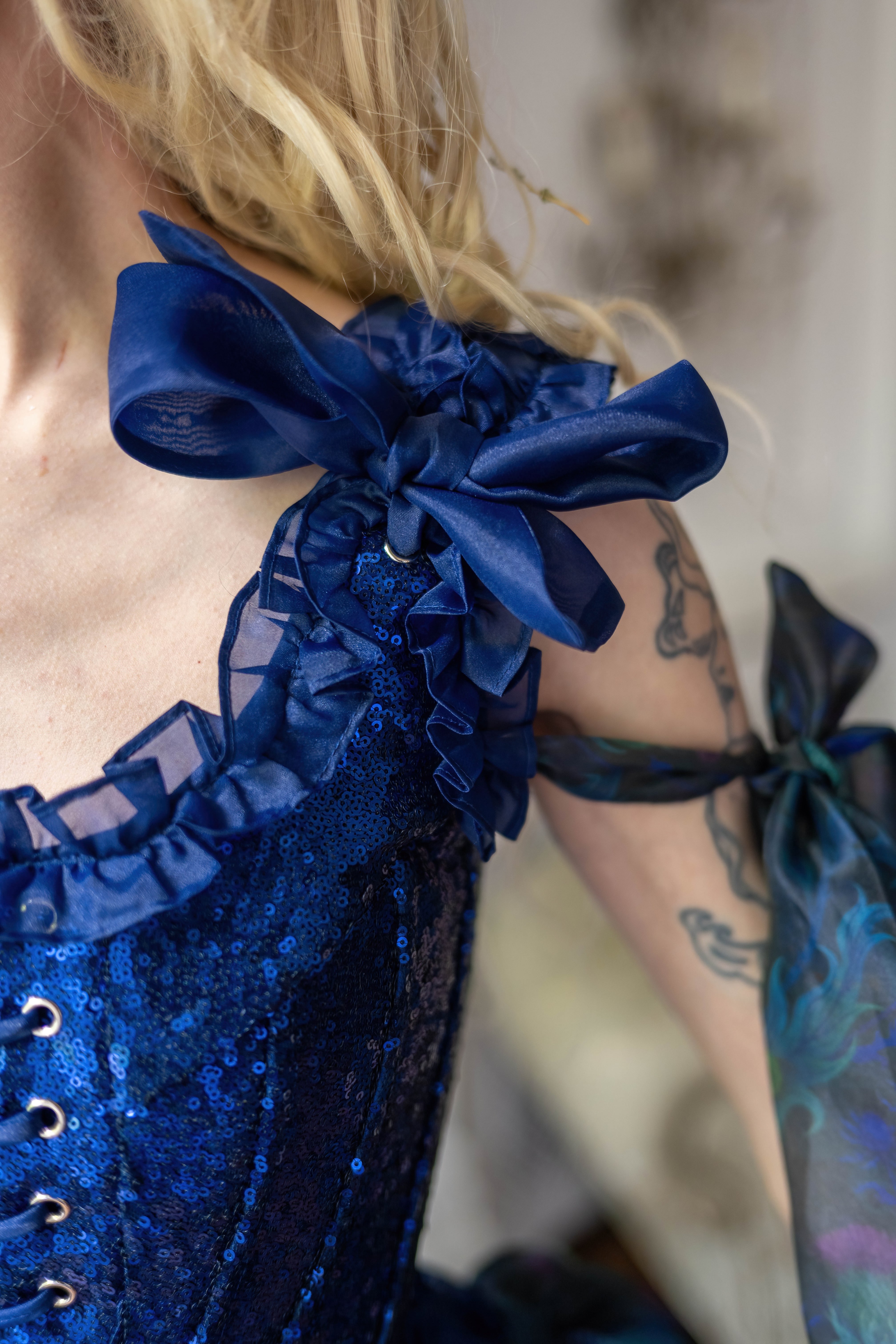 Blue Morpho Pompadour Corset
