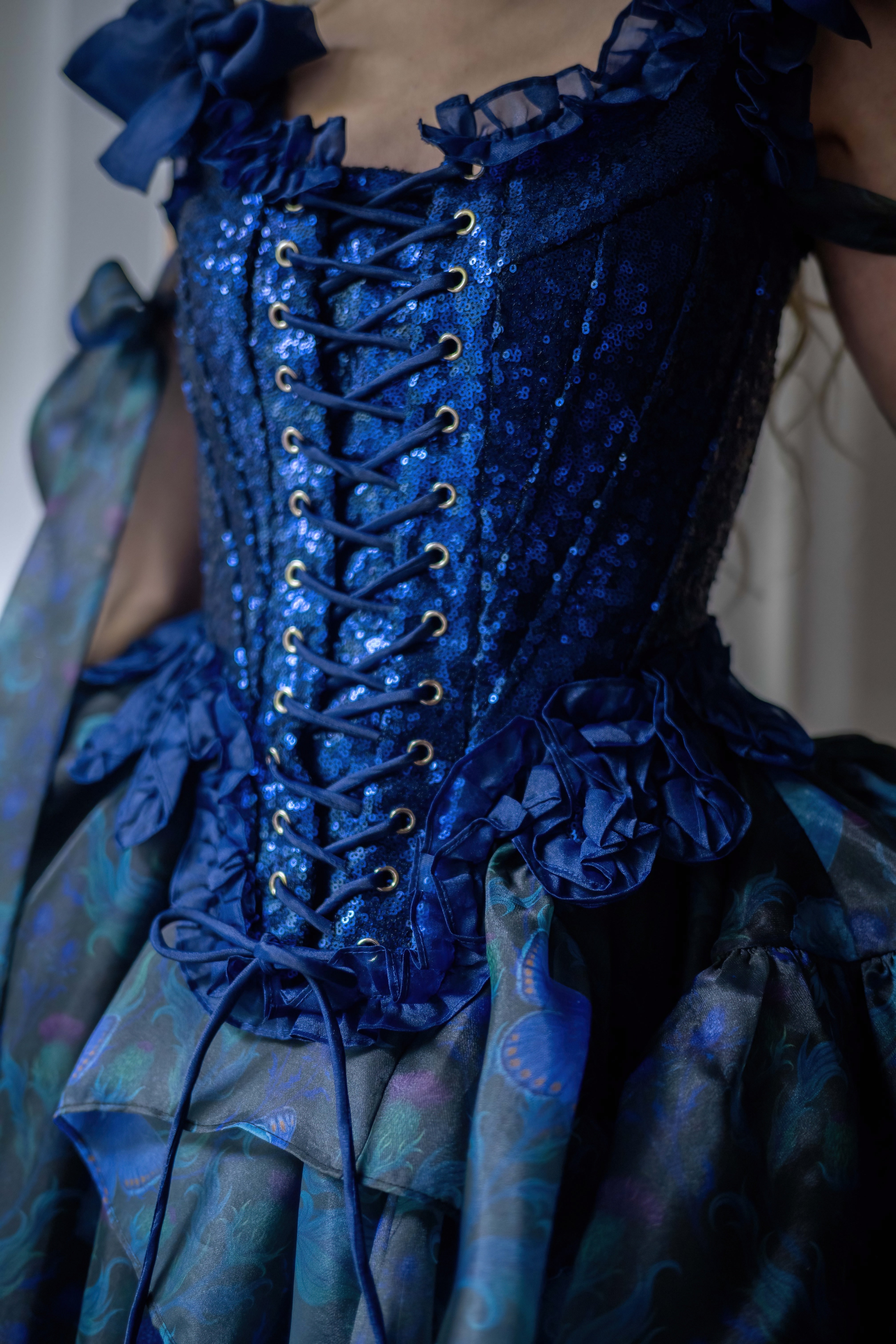 Blue Morpho Pompadour Corset