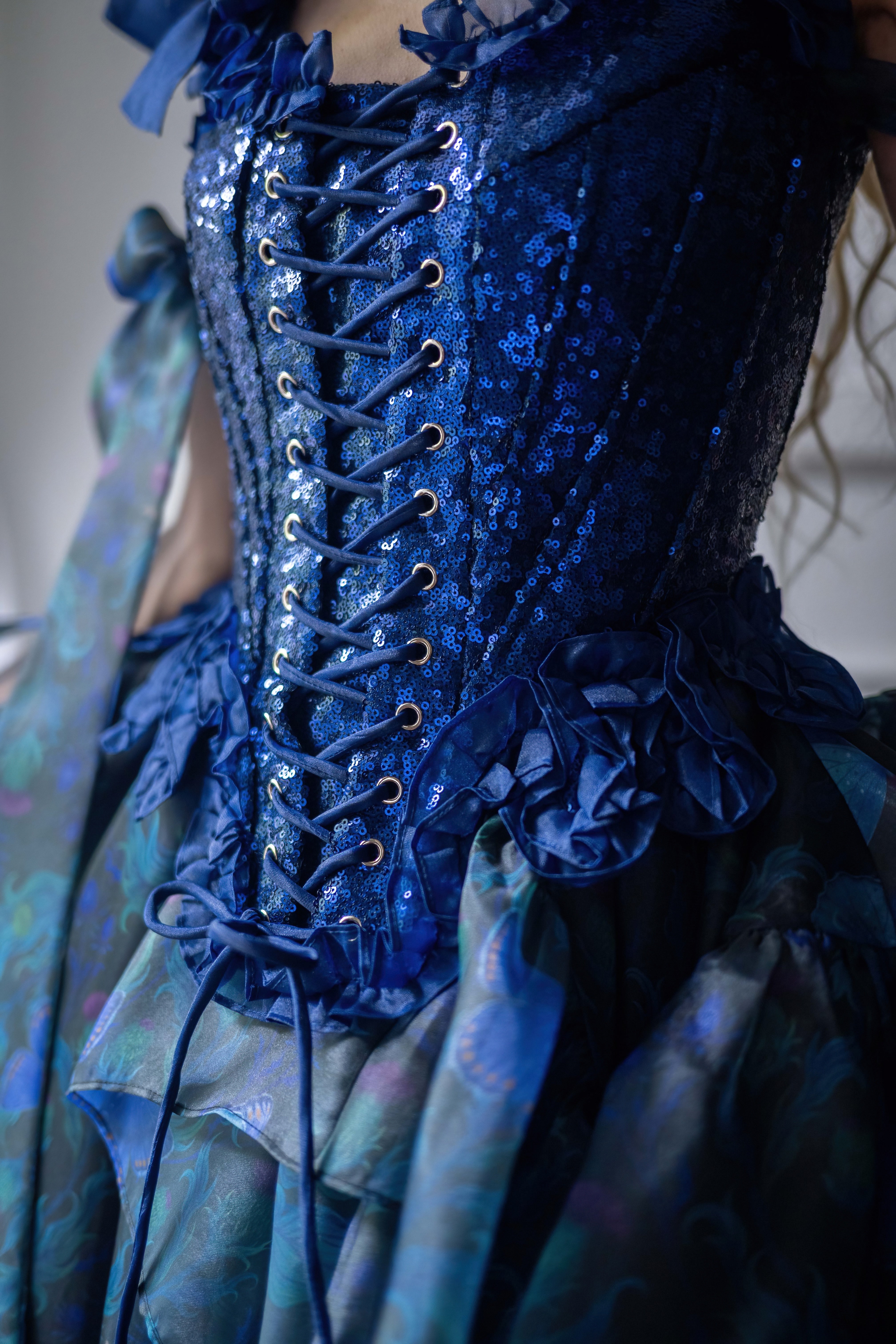Blue Morpho Pompadour Corset