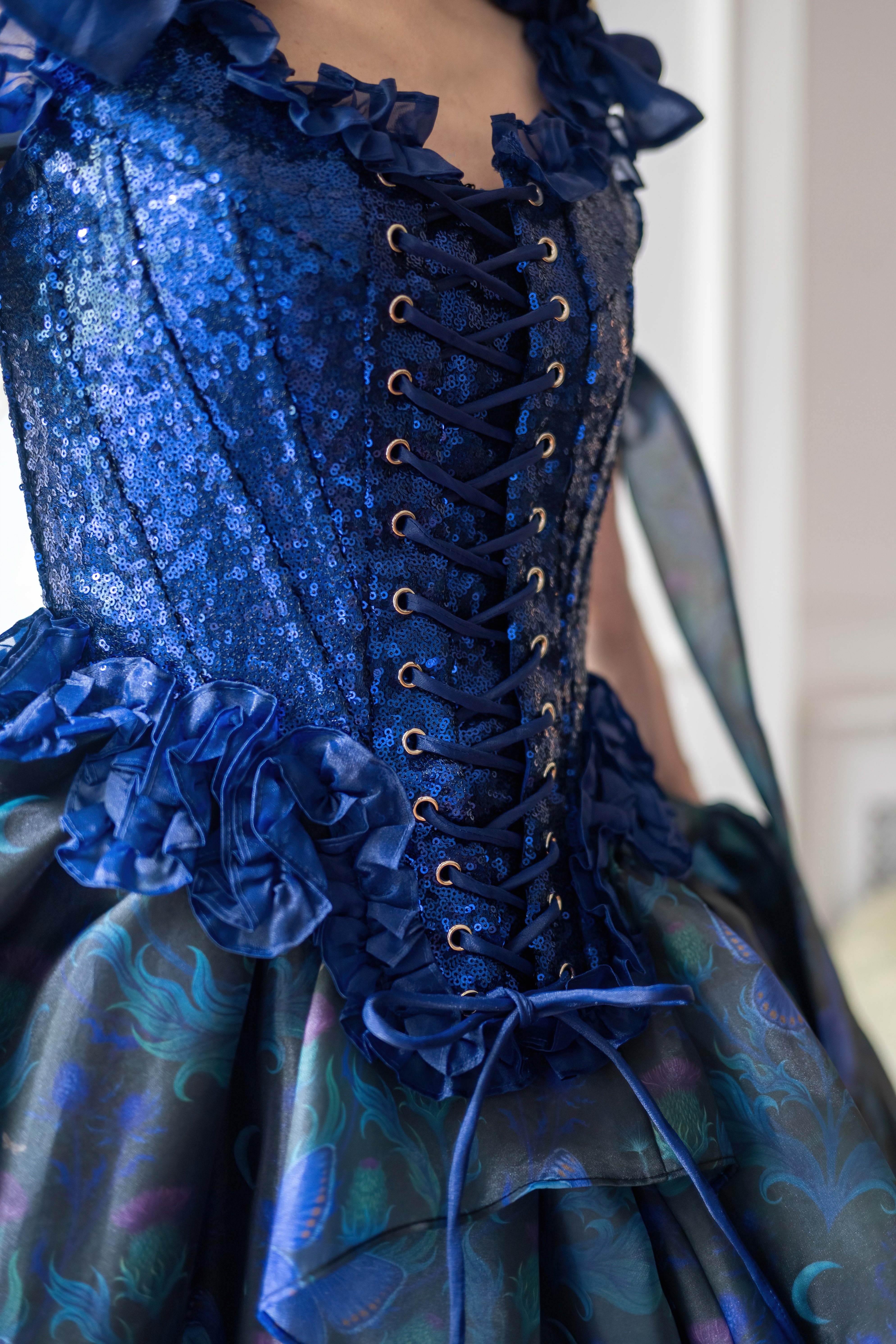 Blue Morpho Pompadour Corset