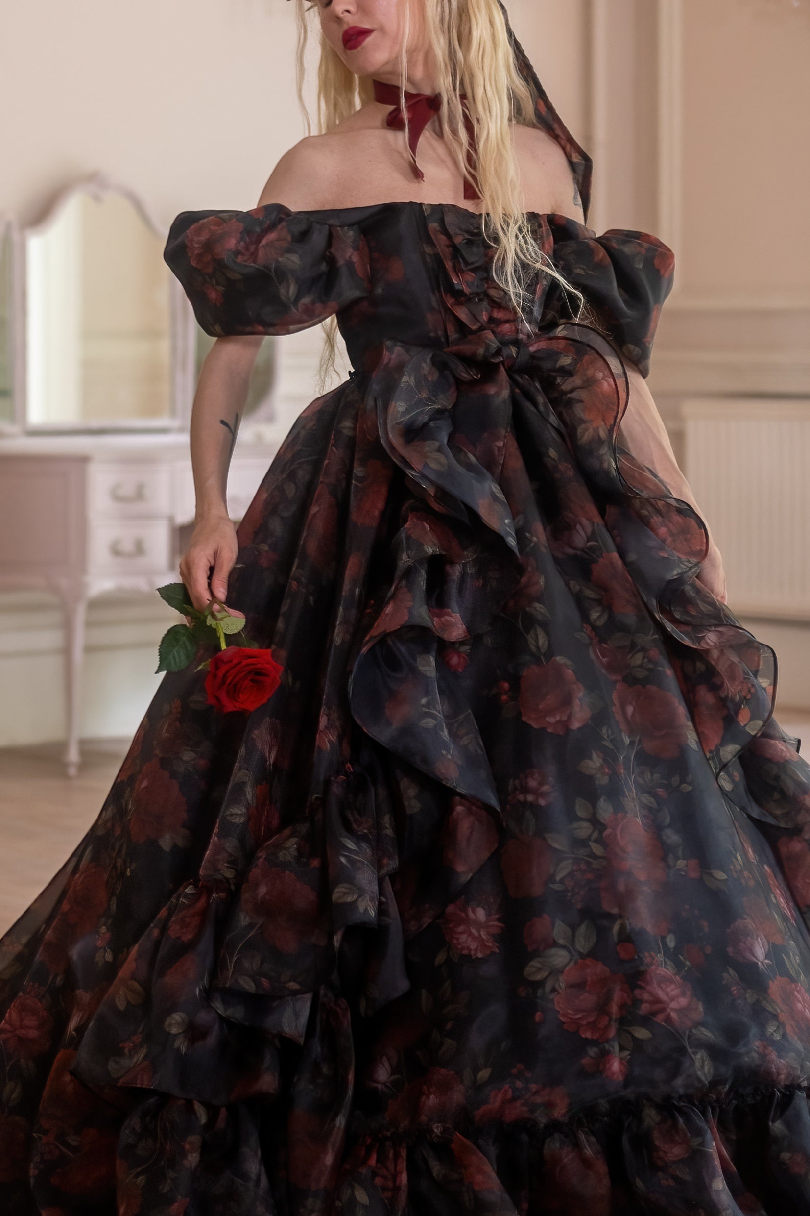 Dark Romance Antoinette Train Gown