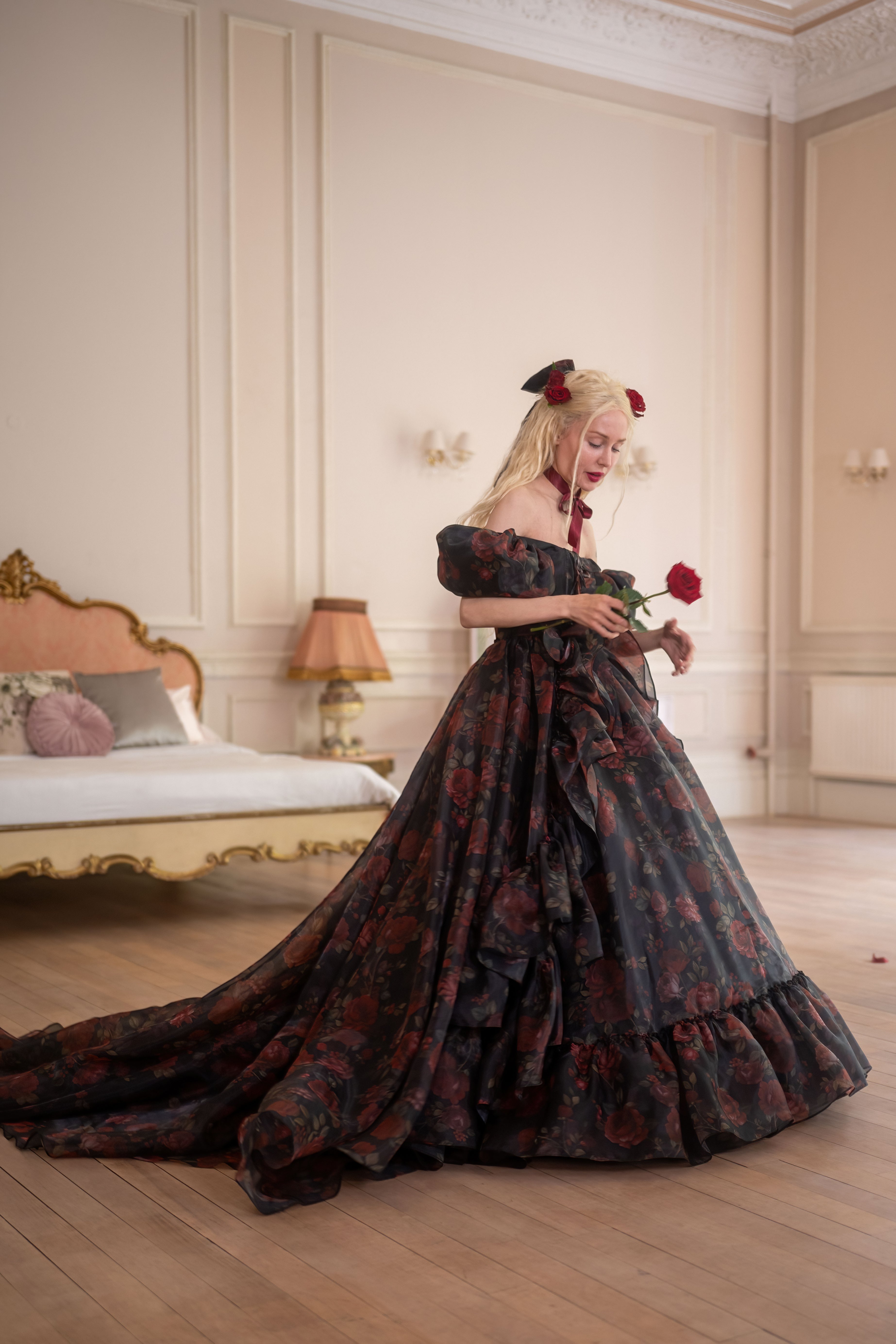 Dark Romance Antoinette Train Gown